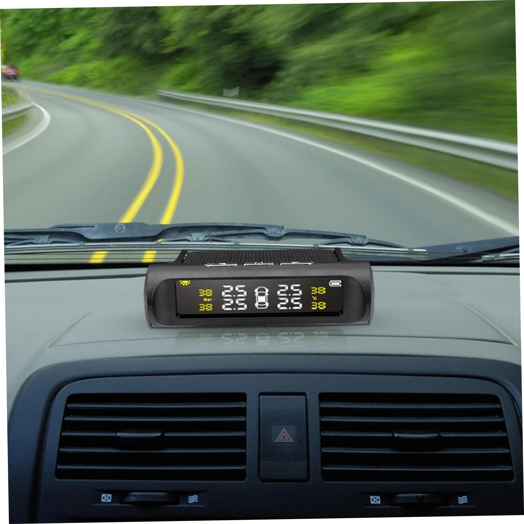 Sistema di monitoraggio della pressione dei pneumatici Sistema di monitoraggio della pressione dei pneumatici solare wireless con sensori esterni Modalità di allarme per auto