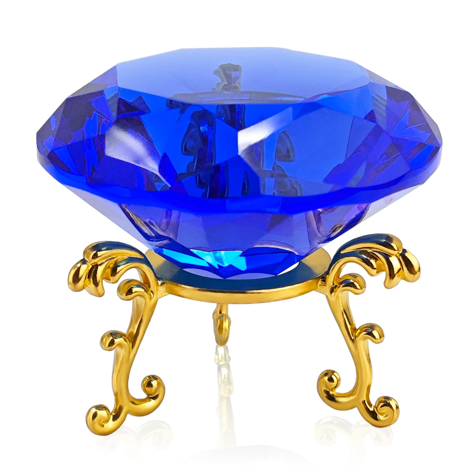Un grand presse-papier en cristal avec support pour décorations de mariage, décoration d'intérieur, 7,9 cm (bleu)
