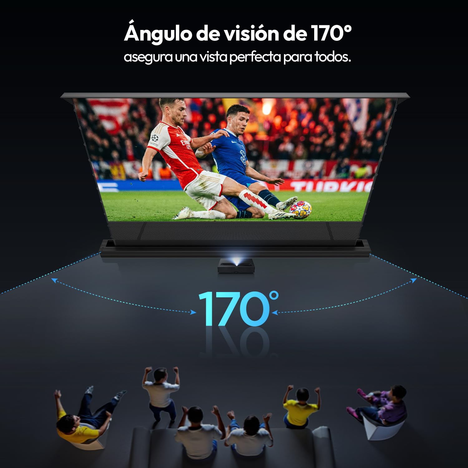 Pantalla de Proyección Motorizada 100 Pulgadas ALR CLR para Proyector de Tiro Ultracorto, Eléctrica de Suelo, 4K/8K UHD, 95% Rechazo de Luz Ambiental, Sin Instalación