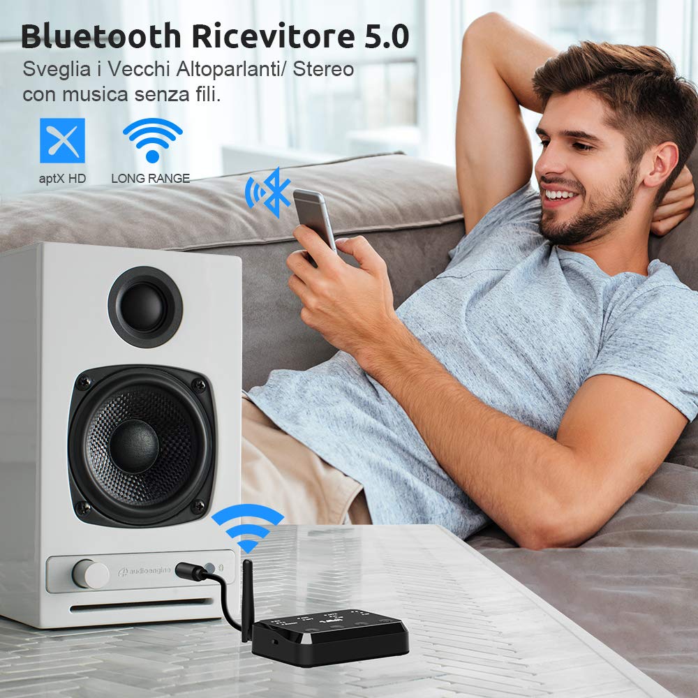 Trasmettitore Bluetooth 5.3 Per TV - Adattatore Audio AptX Con Uscita Ottica/AUX - Foto 12