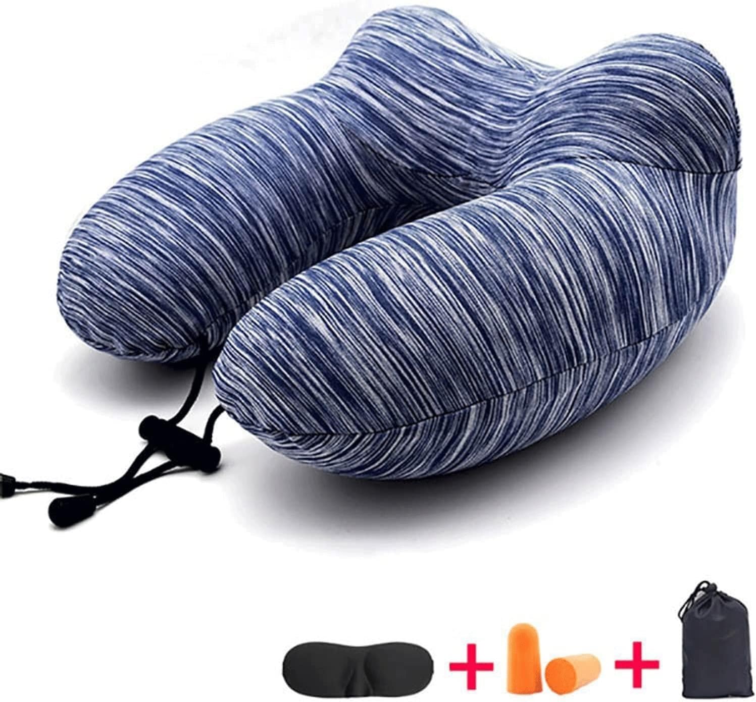 Cuscino da Campeggio Cuscino da Viaggio Gonfiabile a Forma di U Cuscini da pisolino con Design a Doppia gobba sul Cuscino for Autobus in Aereo Cuscino da Viaggio Portatile for Dormire
