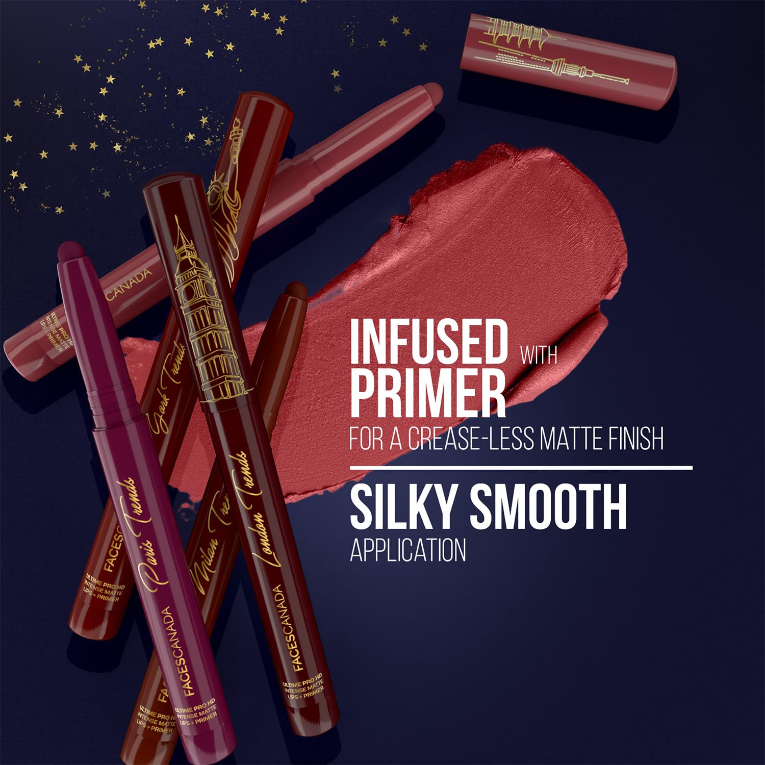 FACES CANADA Ultime Pro HD Intense Matte Lips + Primer - GOAT N10, 1.4g, Limited Edition | 9HR Long Stay | Primer Infused For Flawless HD Matte Finish | Intense Color | Lightweight 4