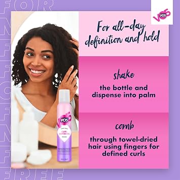 VO5 Curl Defining Mousse with Definition and Hold, Perfect for Curly Hair Provides Bouncy Natural Frizz Free Lasting Curls Protect from Heat Damage, 200ml (Pack of 6)