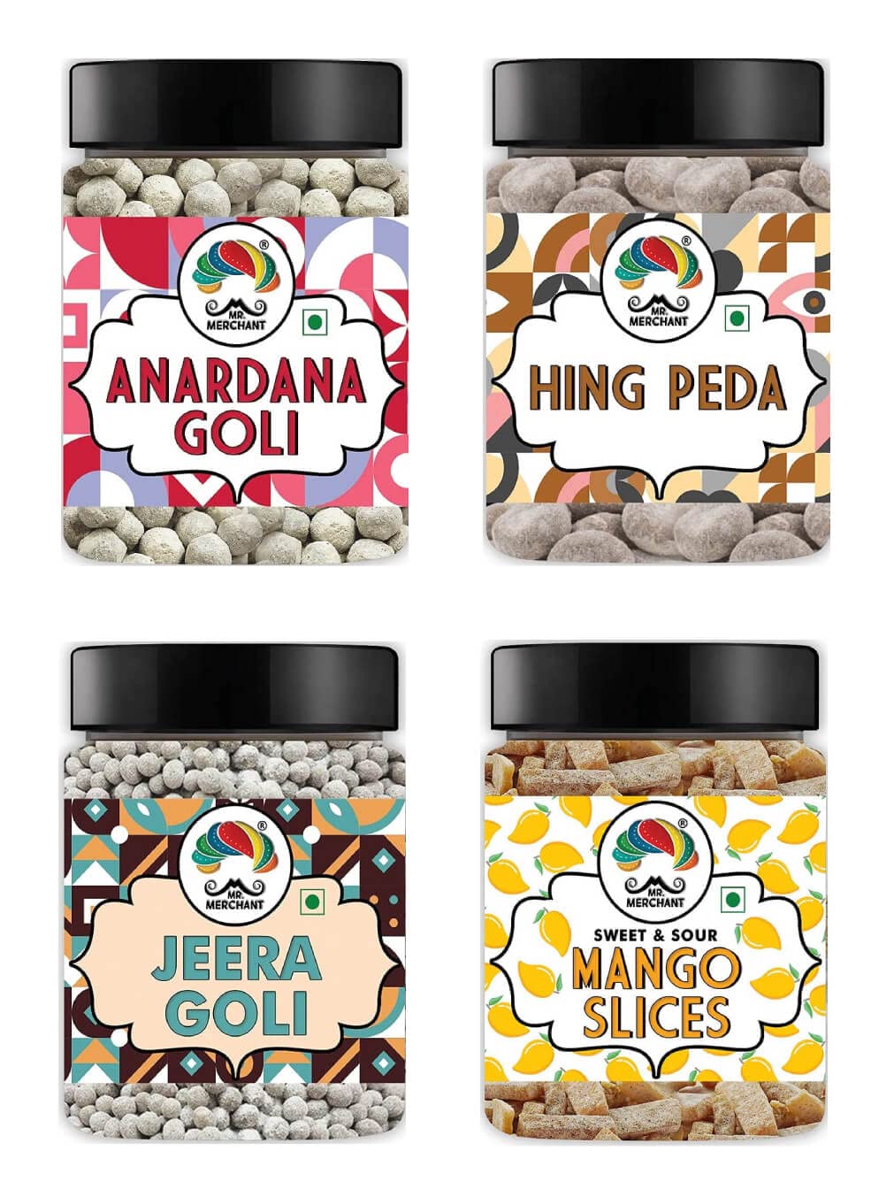 Mr. Merchant Pachak Anardana Goli Churan (300 grams), Hing peda (300 grams), Jeera goli (300 grams) & Mango Slice (300 grams) [Mouth Freshener, Digestive, After-Meal, Mukhwas Combo Pack of 4] (B09J8P62X5) Amazon Price History, Amazon Price Tracker