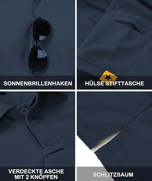 JACKETOWN Polo Hommes Manches Courtes Séchage Rapide Polos pour Hommes Patte de Golf Tennis T-Shirts Sport Chemise Basic Regular Fit Polo - 5