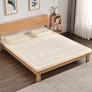 BIWKONI Latex Mattress Topper 3 Inches Medium Firm Natural Latex Mattress Breathable Rebound Silent Bed Mat Protect Sleep