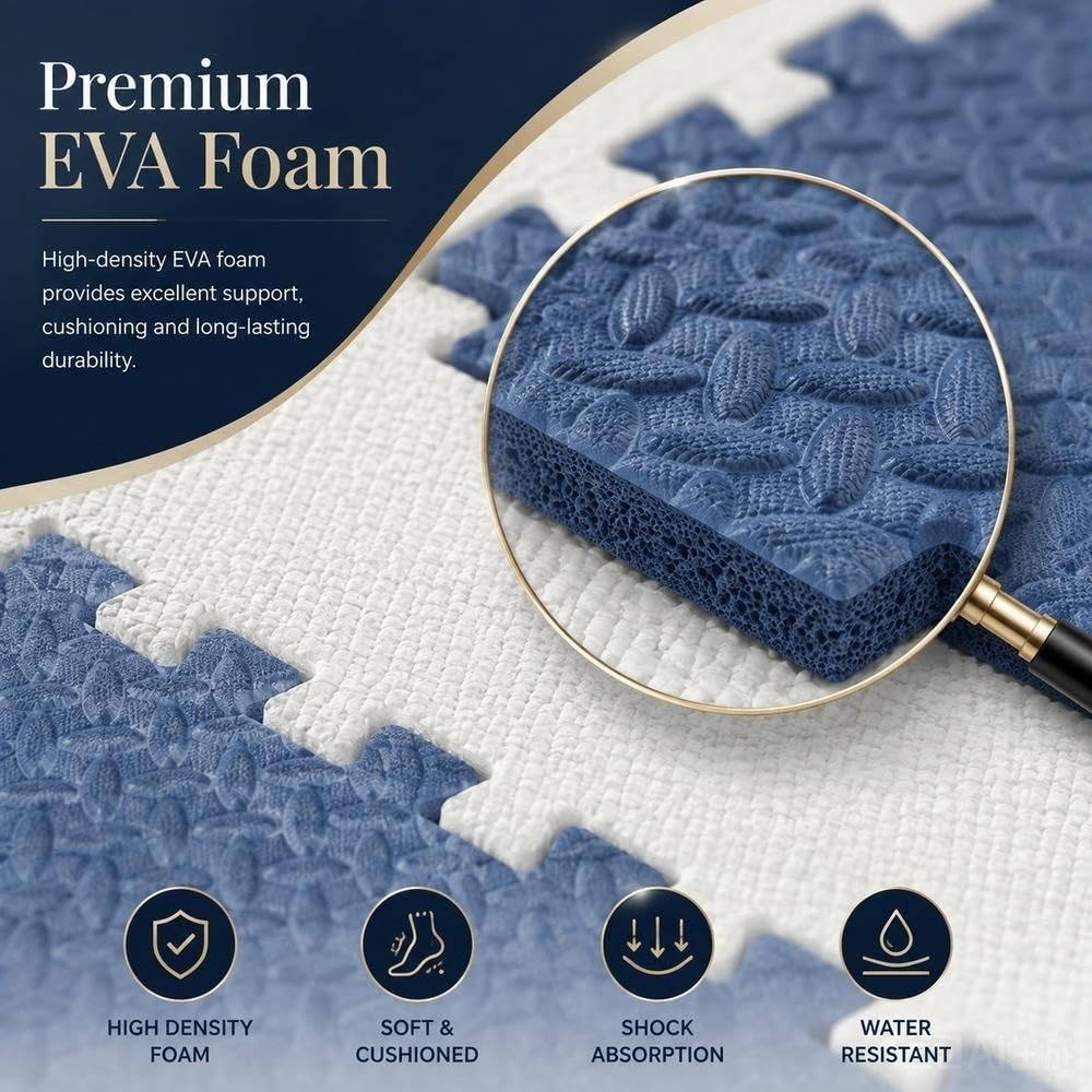Soft Rebound Foam Floor Tiles Durable Interlocking Puzzle Mat