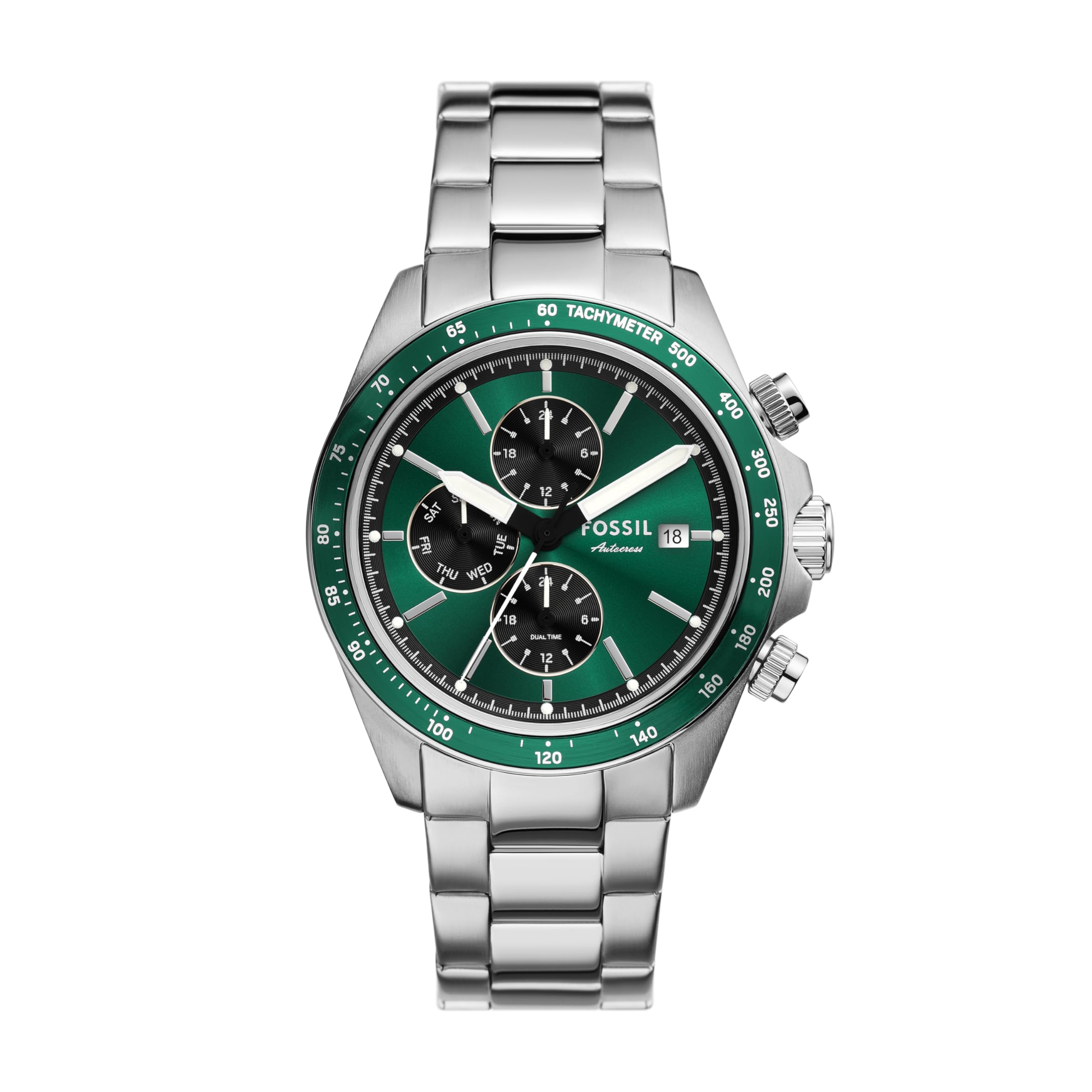 Fossil Mens Watch Autocross Multifunction Stainless Steel Watch for Men
