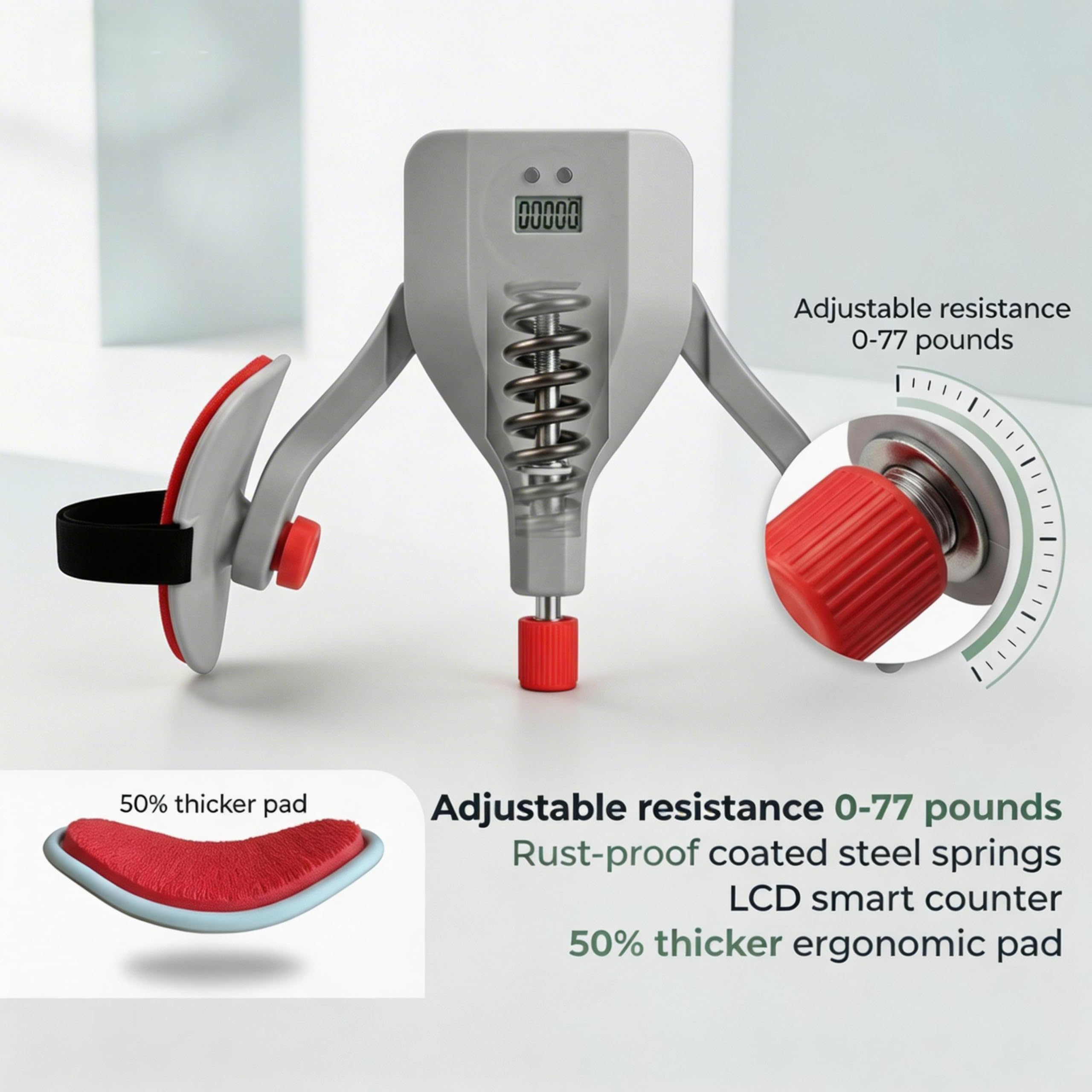 Digitales Beckenboden-Trainingsgerät für Damen und Herren, LCD-Display, einstellbarer Widerstand, 10 kg - 31,8 kg, geeignet für das tägliche Heimtraining