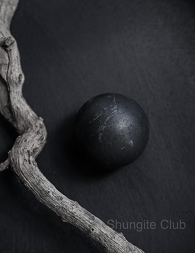 Miniatura 2 de Shungite Club Esfera de shungita sin pulir, cristal decorativo, bola curativa, meditación, piedra preciosa natural, decoración del hogar