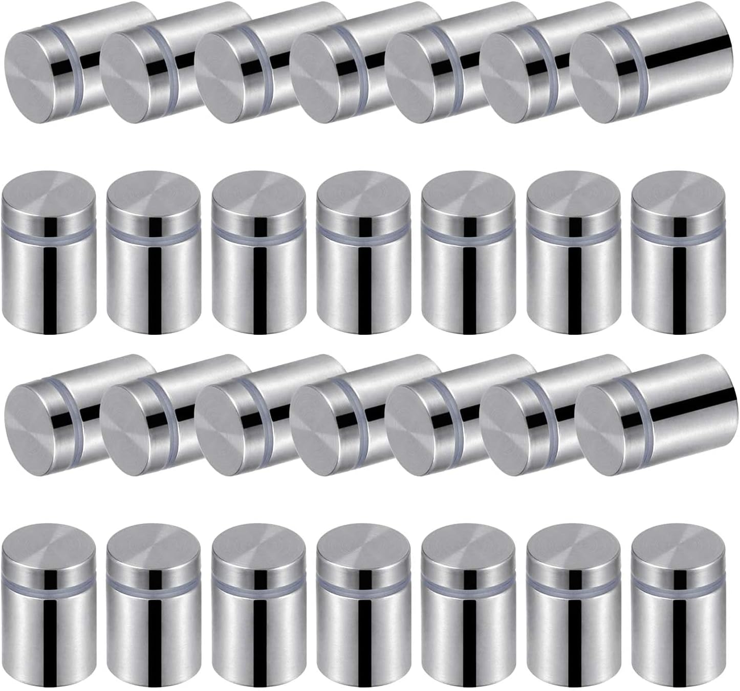Favide 48 Packs Sign Standoff Screws Advertising Screws Stainless Steel Wall Standoff Mounts Glass Acrylic Nail for Glass Artwork and Sign Displays (0.75 x 1.18 Inch)