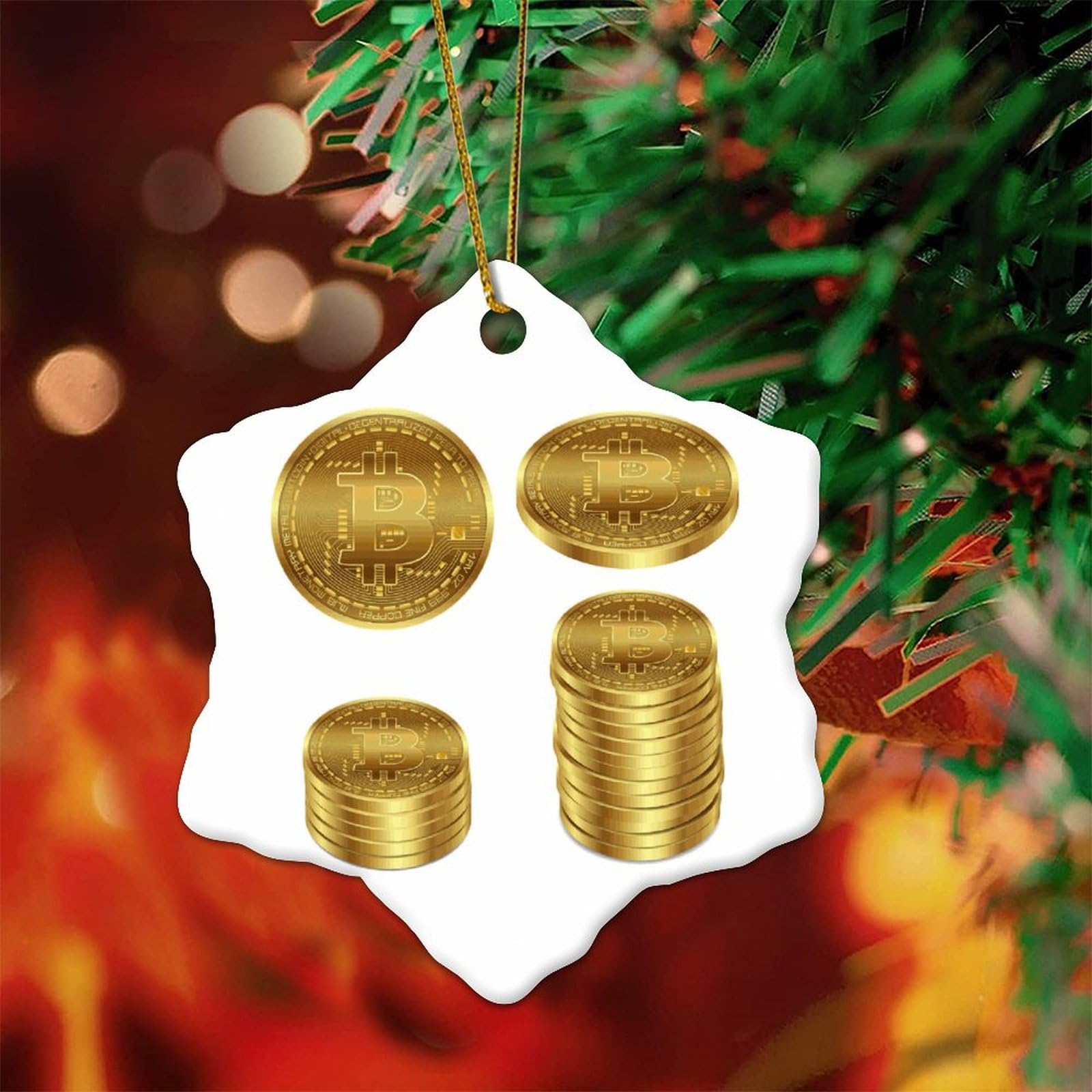 Amazon.com: Zyadsinoudor Bitcoin Christmas Hanging Ornaments Currency Bill  Ceramic Keepsake Money Lover Fashion Wealth Theme Money Cash Home  Decorations Christmas Ornament 3 Inch with Gold String : Home & Kitchen