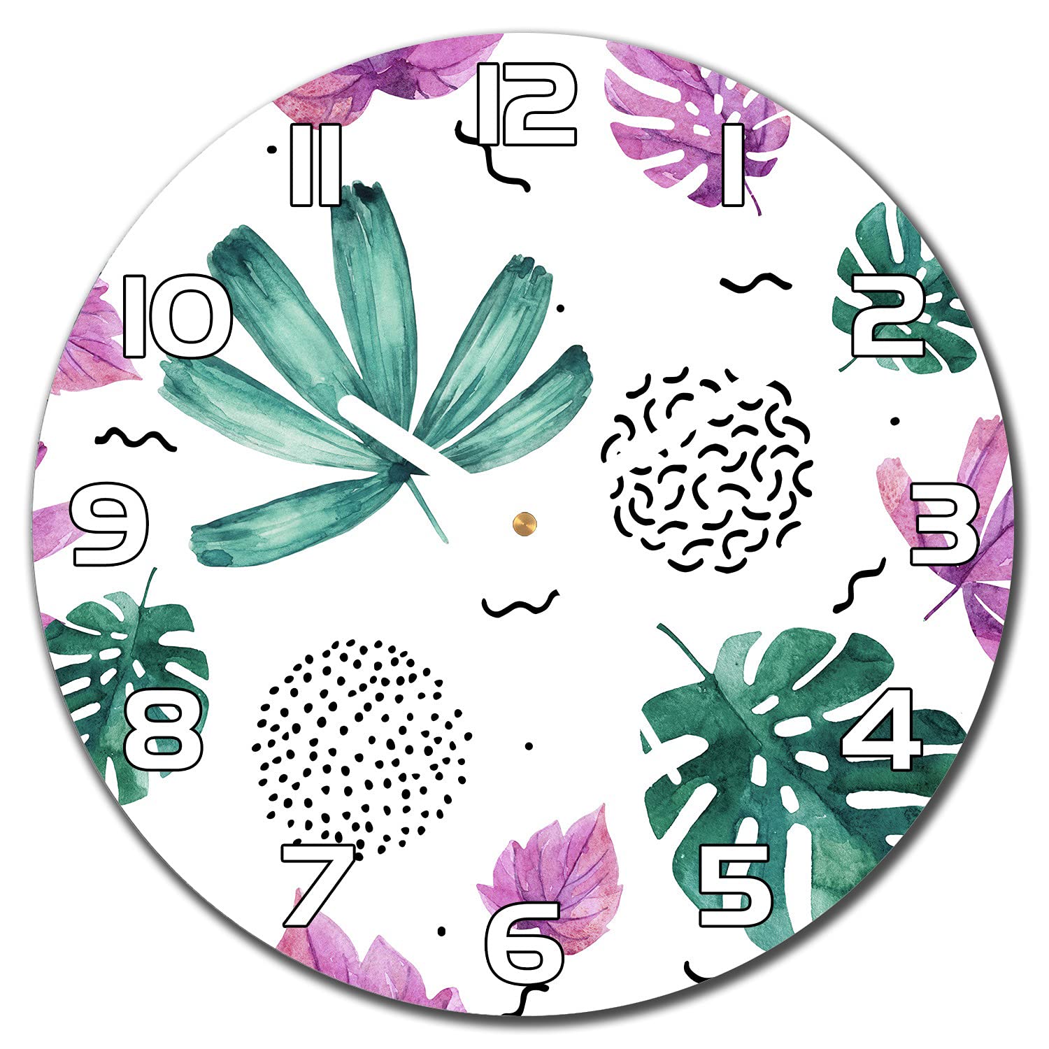 Horloge en verre lisible 30 cm aiguilles blanches salon moderne