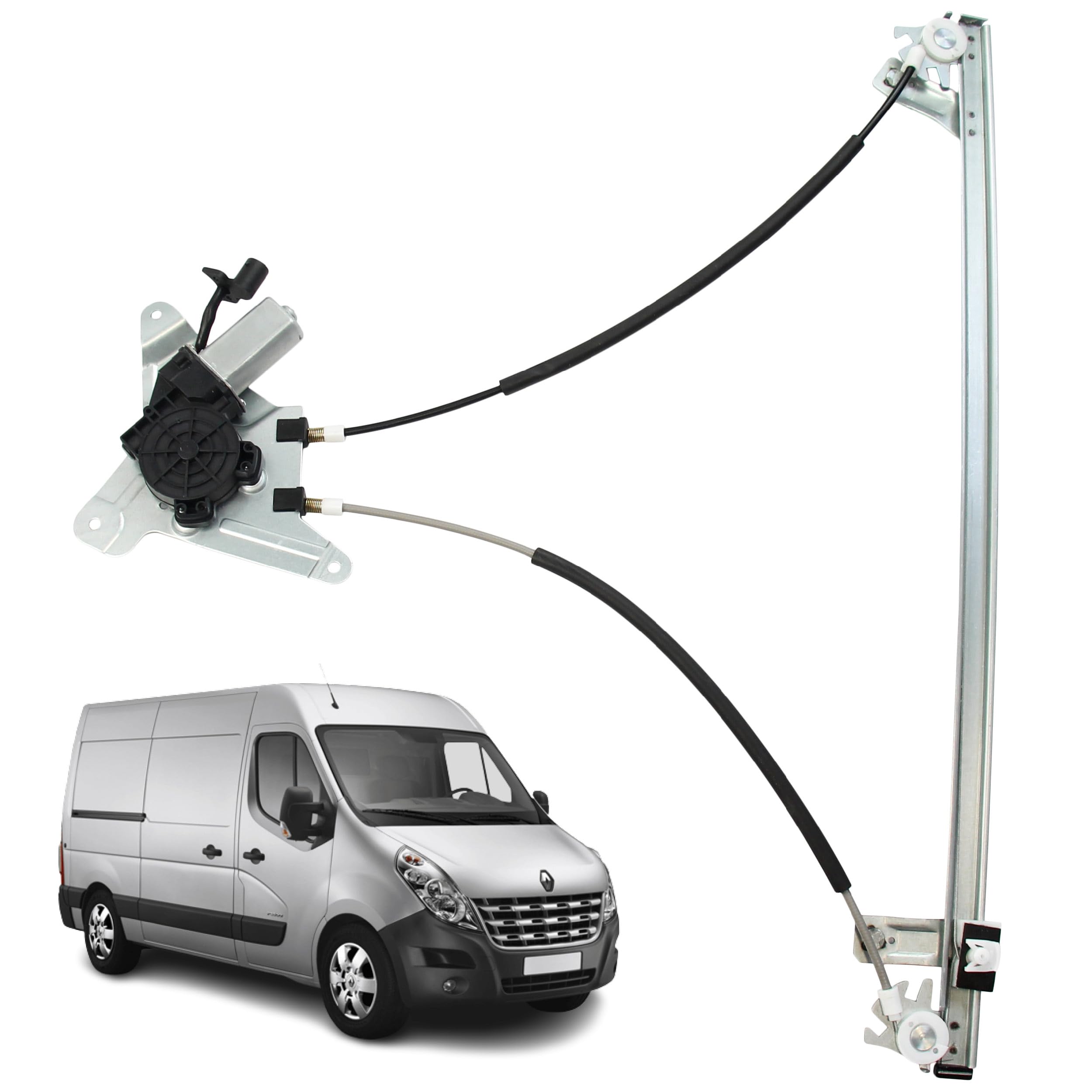 Elevalunas compatible para Master 3, Movano B, NV400 (desde 2010) CON MOTOR | DELANTERO DERECHO (pasajero) 8070000Q0H, 93167946, 807200008R