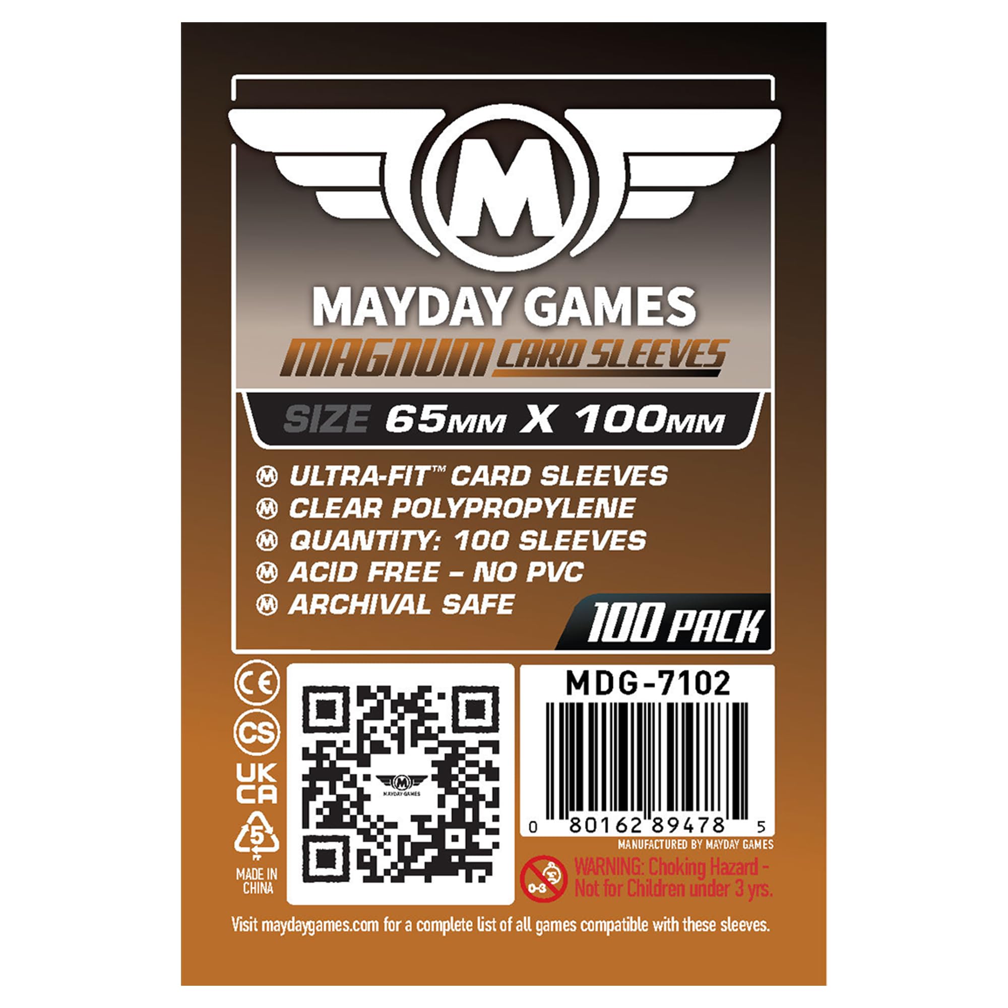 Mayday Games 64 x 100 mm SLEEVES Magnum Ultra Fit Card Game (Pack of 100)