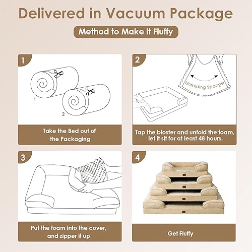 Miniatura 149 de EHEYCIGA – Cama ortopédica mediana impermeable para perros medianos, de espuma viscoelástica tipo caja de huevos, con bordes elevados y base