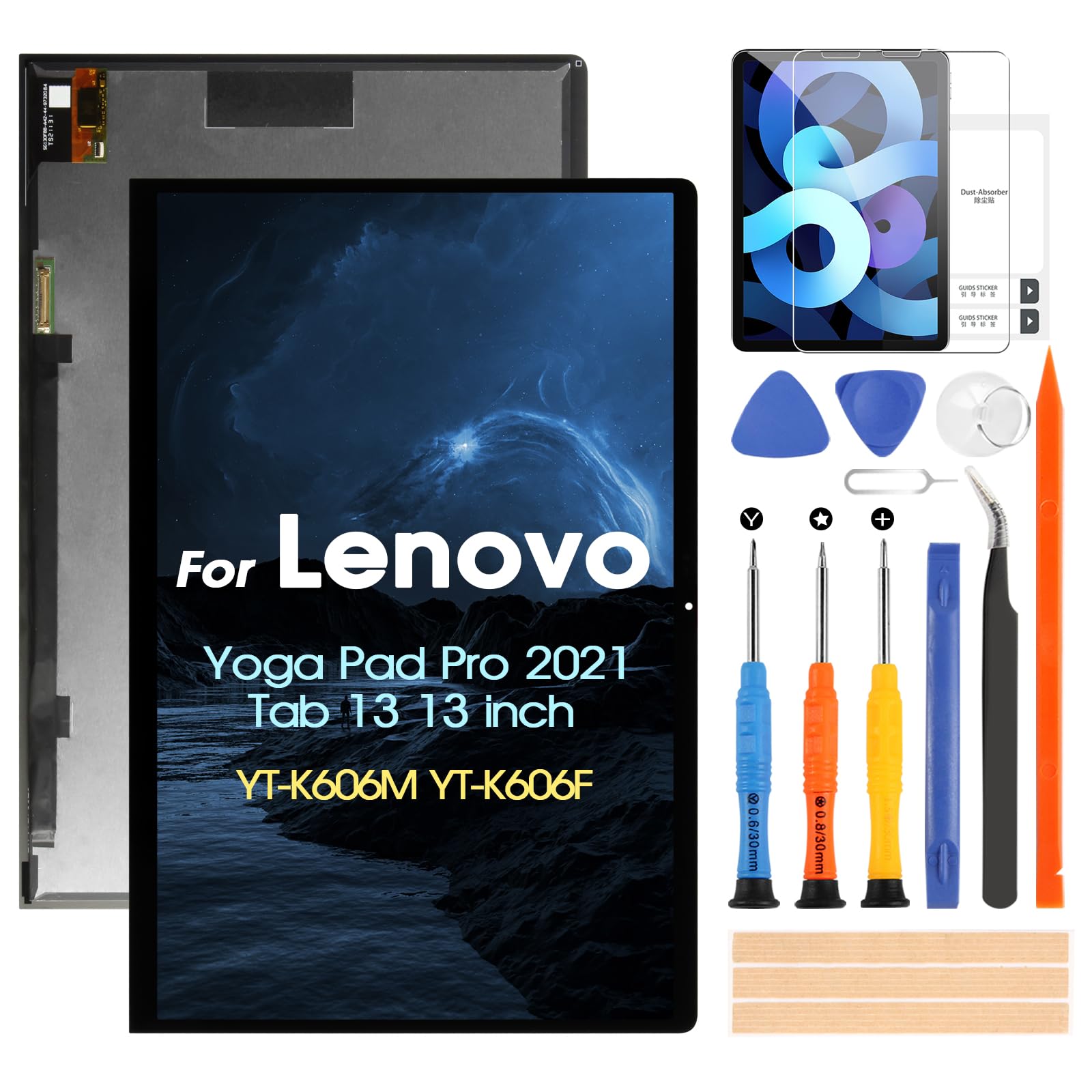 Écran LCD pour Lenovo Yoga Pad Pro 2021 / Tab 13 YT-K606F YT-K606M 13" Réparation Noir