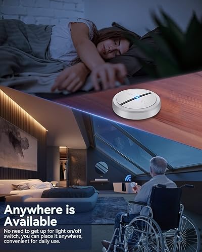 Miniatura 7 de ELECTOP - Interruptores inalámbricos para luces, interruptor magnético de luz de control remoto multivía, sin cable, interruptor de panel