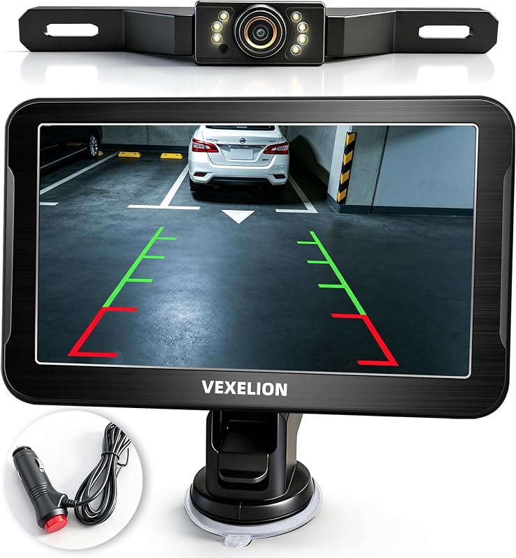2K Backup Camera Kit, 7 Inch Monitor, Wired Zero-Lag, Night Vision