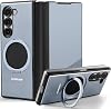 OATSBASF for Samsung Galaxy Z Fold 6 Phone Case, with Kickstand 360° Rotatable Magnetic Stand, Flip Phone Case for Samsung Galaxy Z Fold 6, Shockproof Protective for Samsung Galaxy Z Fold 6 Gray