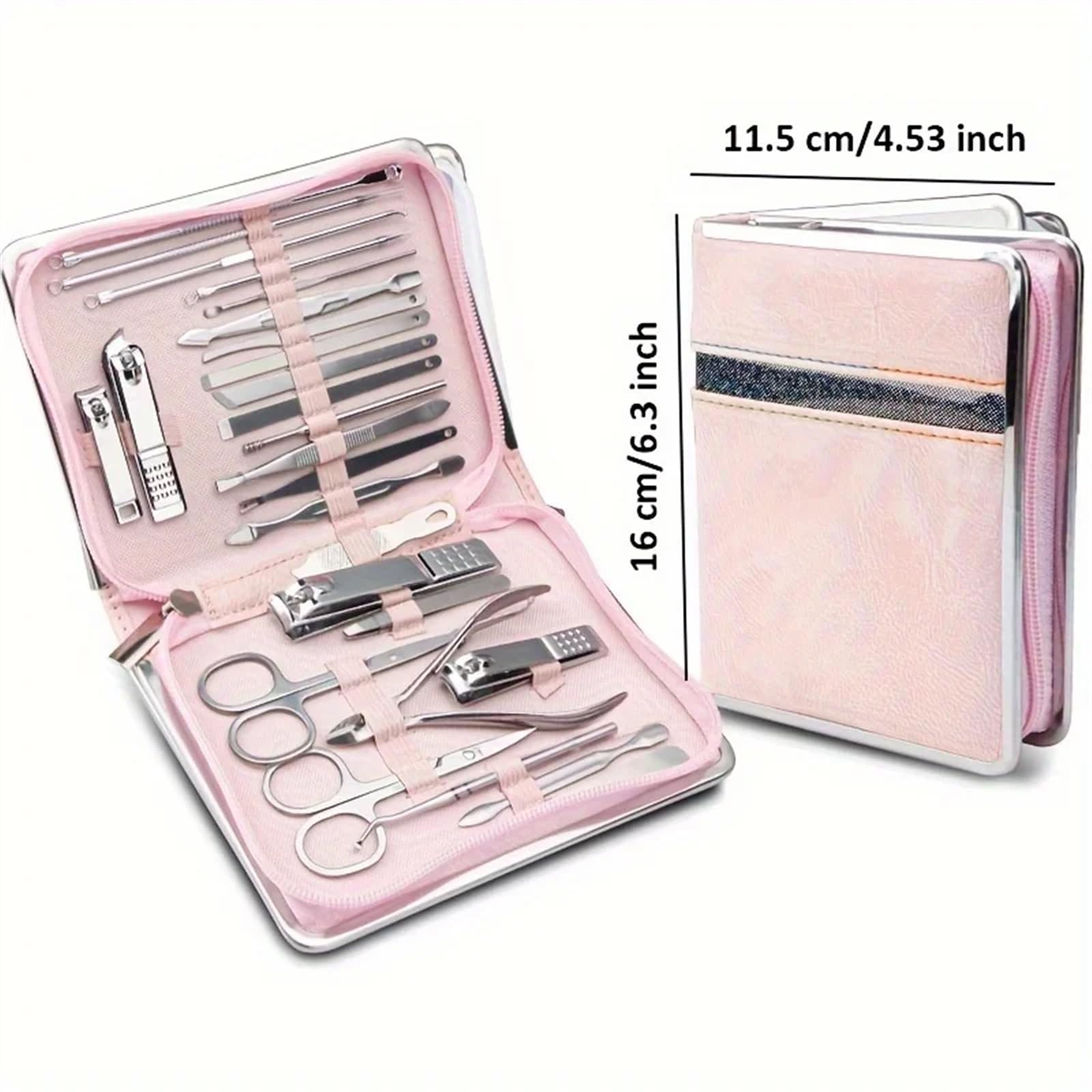 Set de Manicura Juego de 26 cortaúñas de Acero Inoxidable for el hogar, Cortador de uñas con Caja, Herramientas for manicura y pedicura Manicura Kit(Negro)