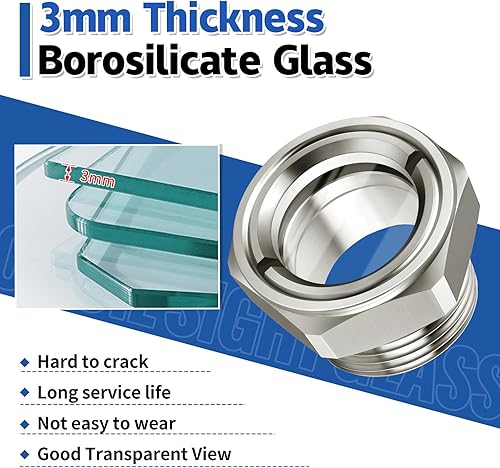 Miniatura 5 de Vista de aceite de acero inoxidable con cabeza hexagonal macho NPT de 1 pulgada, indicador de nivel de líquido, indicador de nivel de aceite,