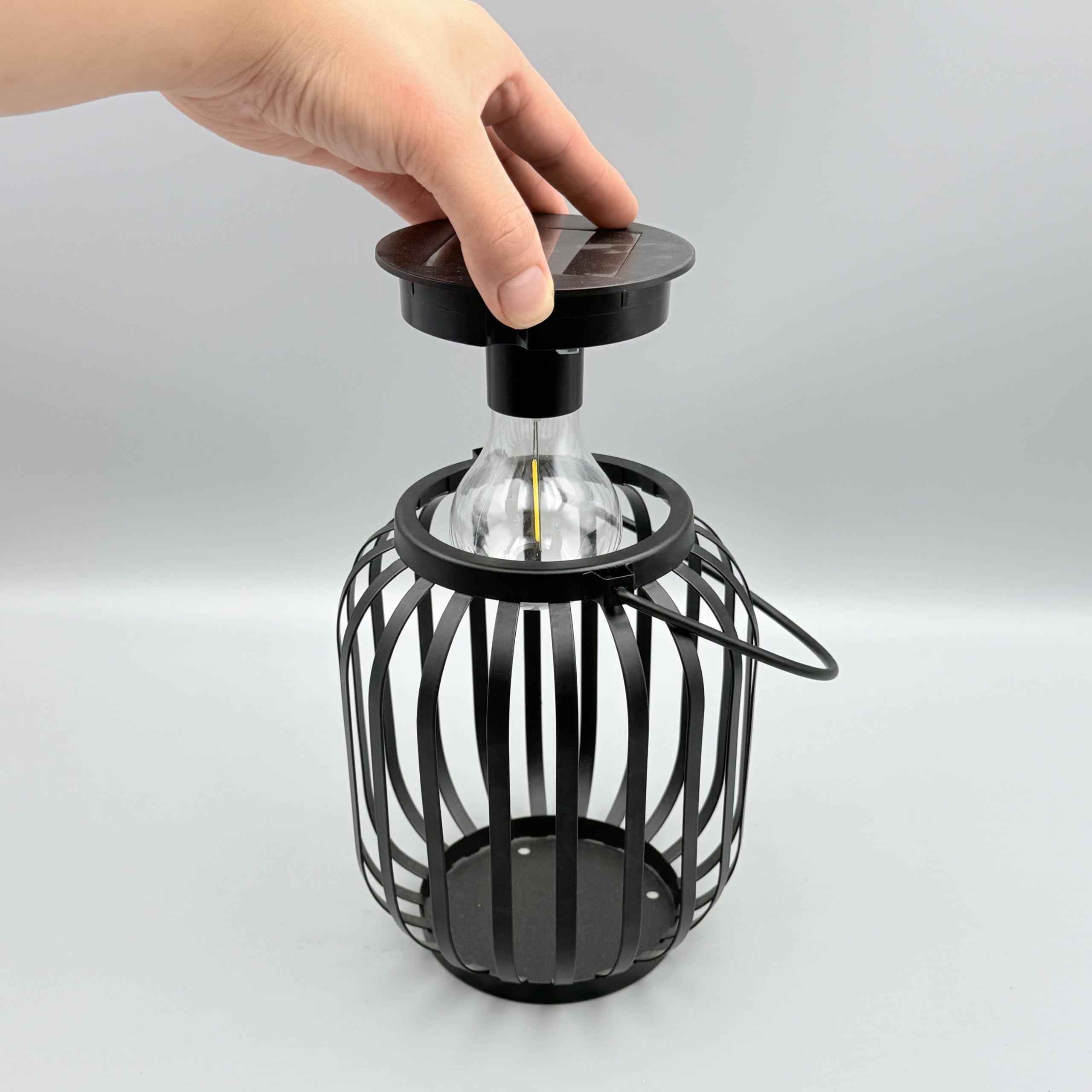 Lanterna con lampada a LED - Alimentata da pannello solare, non sono necessarie batterie, bella luce riflettente esterna in giardino e interno in casa, impermeabile
