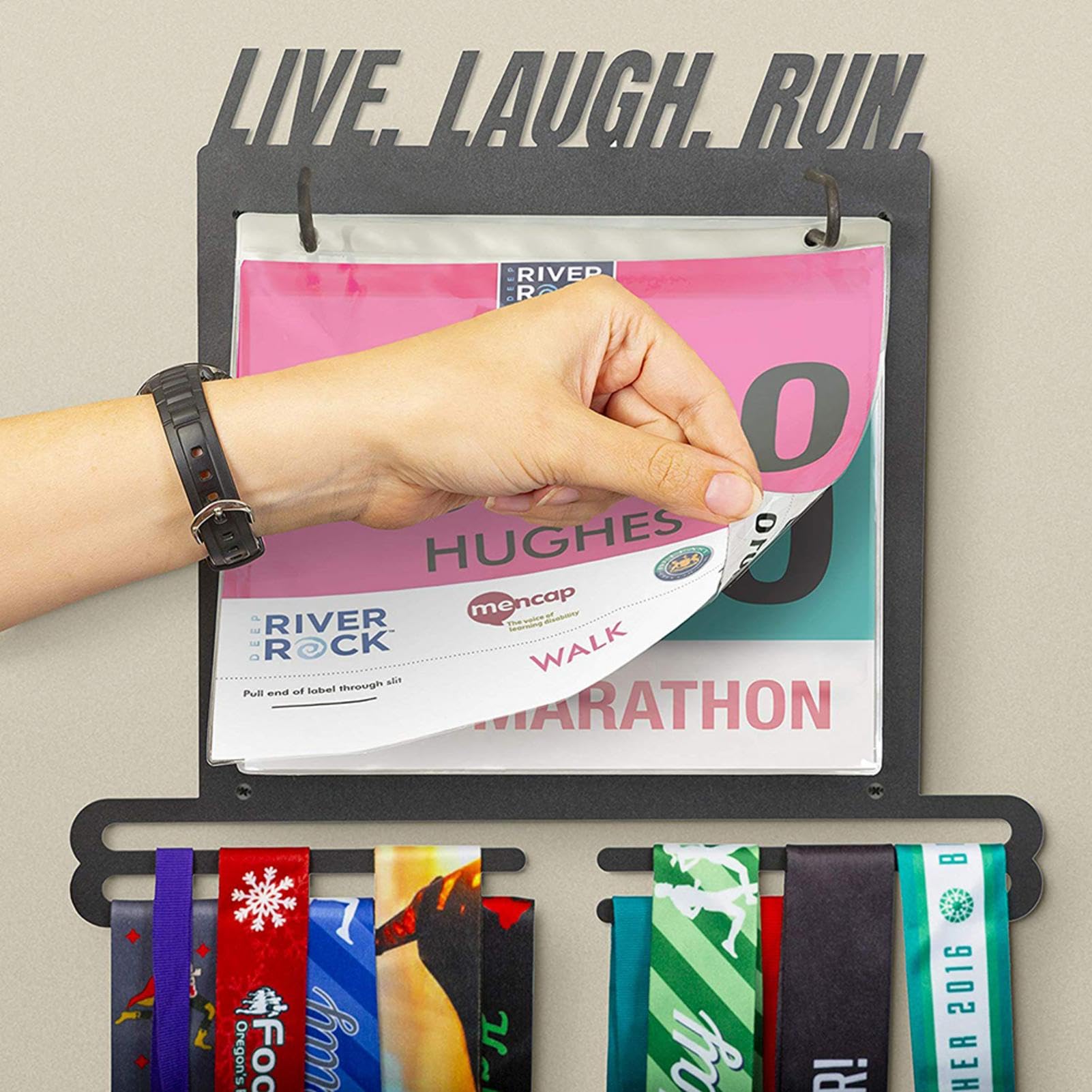Race Medals Halterung für Medaillen, Premium-Medalen-Display-Rack, Gymnasts-Medalen-Halter, für Sport Race Runner Sturdy Schwarz