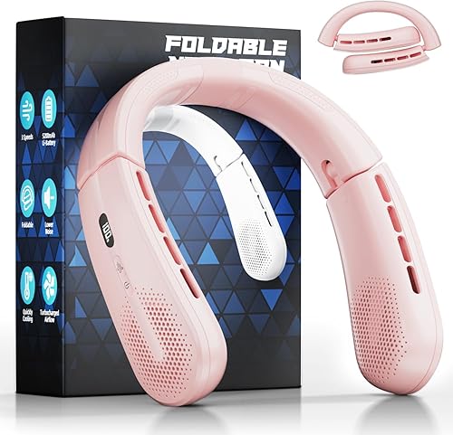 ChillGo Ventilador de cuello portátil Flujo de aire turbo ampliado de 8400 RPM Ventilador personal recargable de 5200 mAh Máximo 16 horas, 4