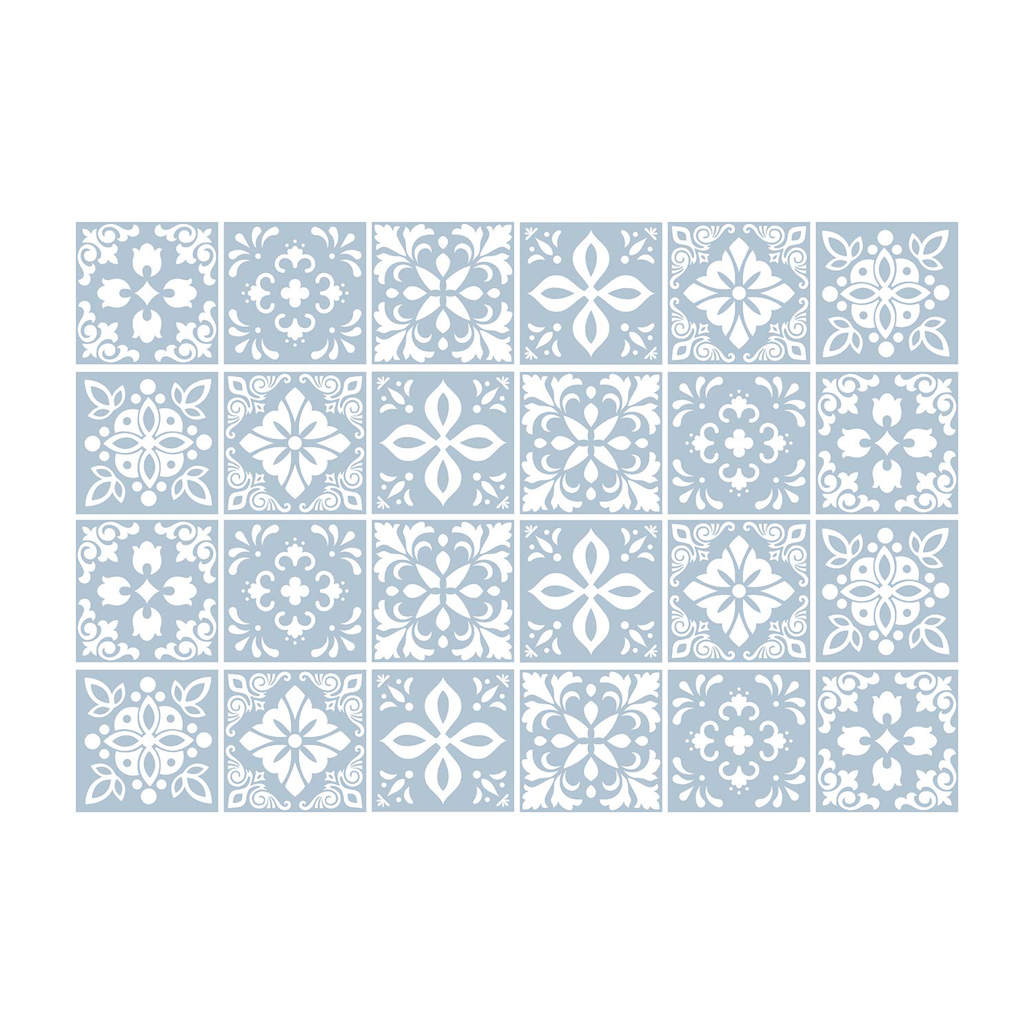 WALPLUS Bathroom Tile Stickers 15cm x 15cm (6") Peel and Stick Splashbacks Removable Self Adhesive Stick on Tiles Kitchen Stairs Transfers Renovation 24 PCS