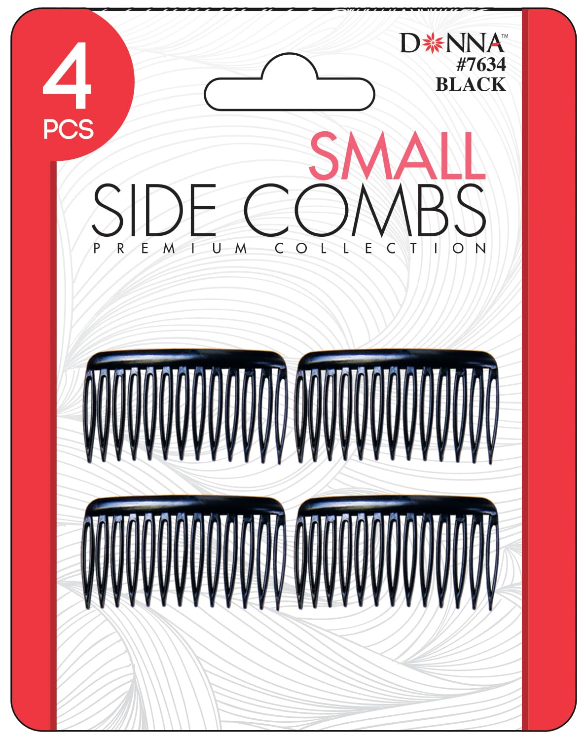Donna Small Side Combs in Black Color - Hair Dryer-Friendly Pocket Combs for Wet Brush and Dry Brush Styling