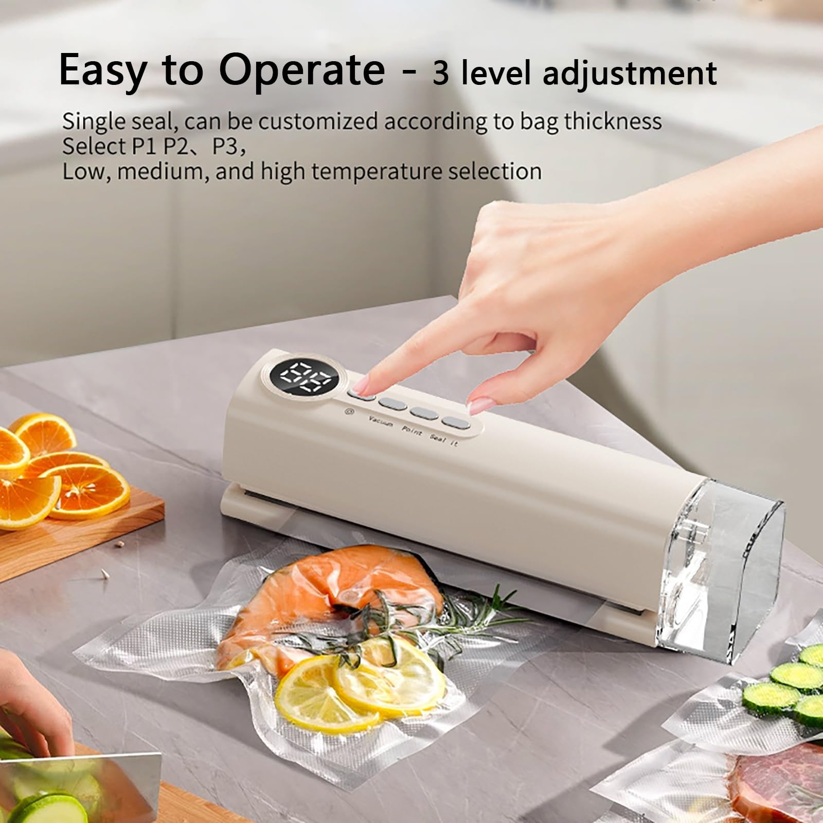 Multifunctional Vacuum Sealer Machine, Includes External Extraction Function, Perfect for Canning, Sous Vide & Freezer Organization(Black)