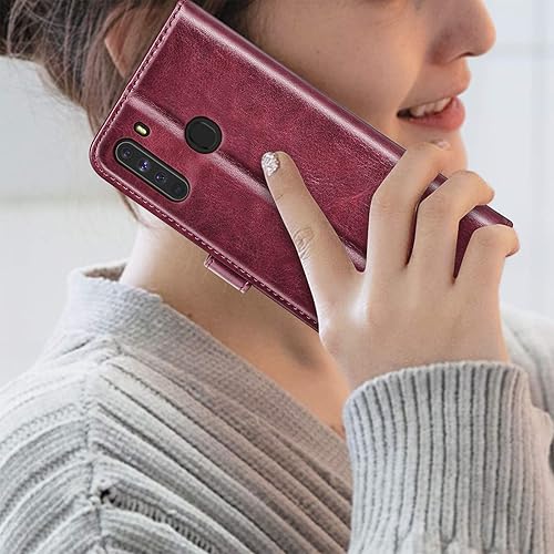 Miniatura 6 de Tekcoo Funda para Galaxy A21, versión de EE. UU. Funda tipo cartera para Galaxy A21, premium bloqueo RFID, ranuras para tarjetas de crédito en