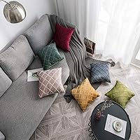 Vista 8 de FanHomcy Juego de 2 fundas de almohada decorativas de terciopelo para sofá, 18 x 18 pulgadas, color verde azulado