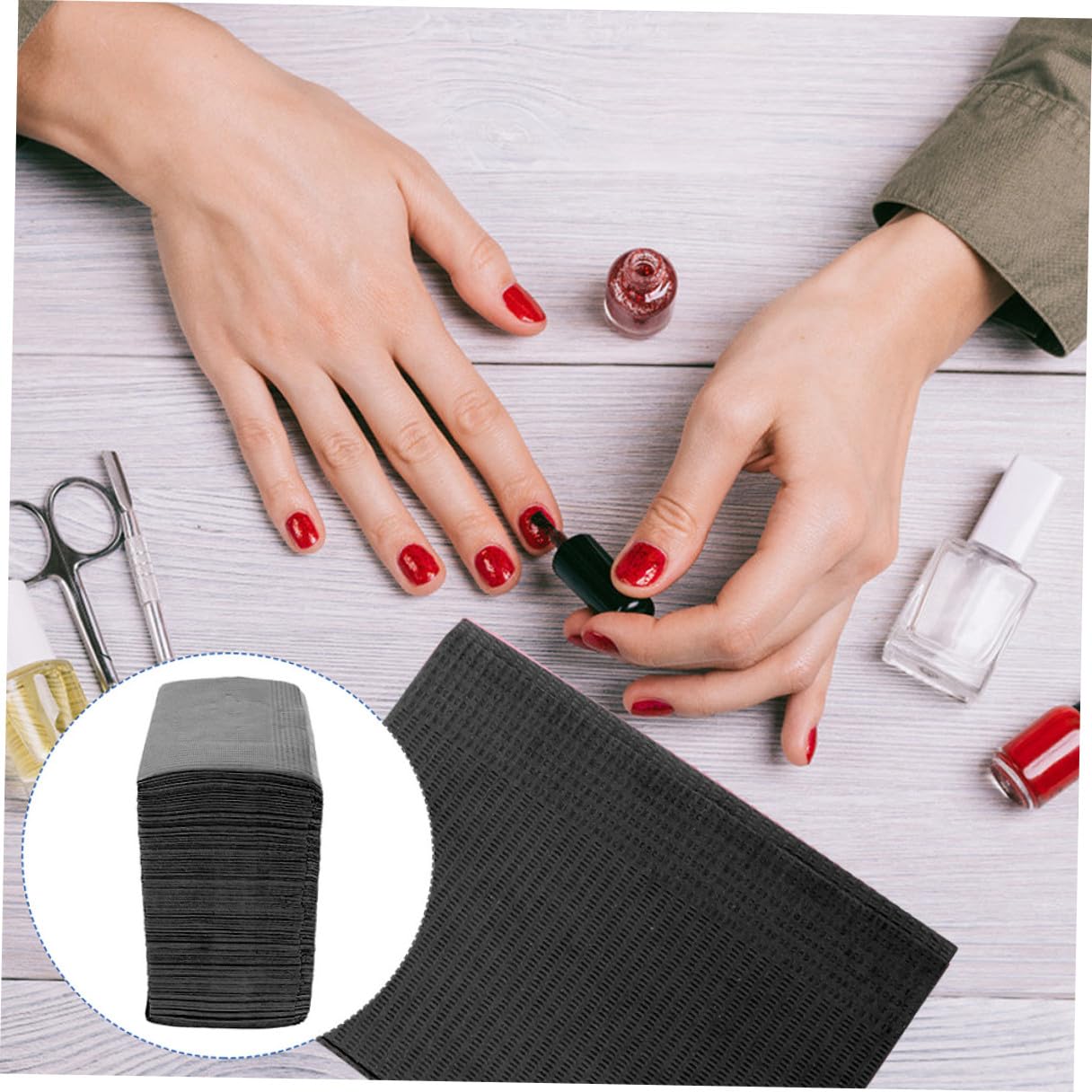 Zerodeko Tappetino per Manicure Monouso 125 Pezzi Tovagliette Assorbenti per Nail Art e Protezione Tavolo per Saloni di Bellezza e Centri Tatuaggi Colore Nero