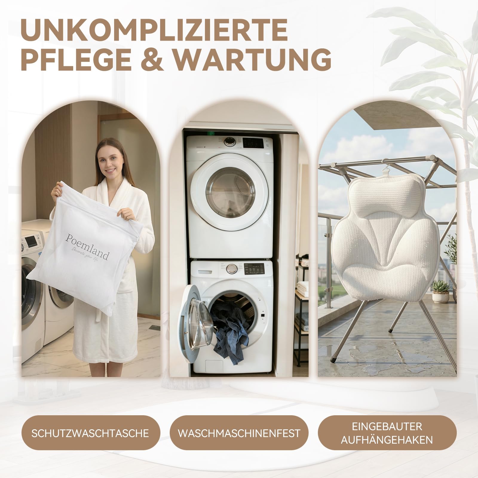 Badewannenkissen – Nackenkissen Badewanne aus 5D Air Mesh, Badekissen für Badewanne, 54 Rutschfestes Kopfkissen, Schnelltrocknend, Weiches Kissen für Badewannen (Weiß)