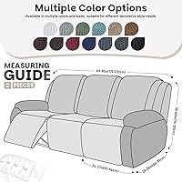 Vista 2 de Vansofy - Fundas elásticas para sofá reclinable, 8 piezas, funda suave de jacquard para sofá reclinable, protector de muebles con parte inferior