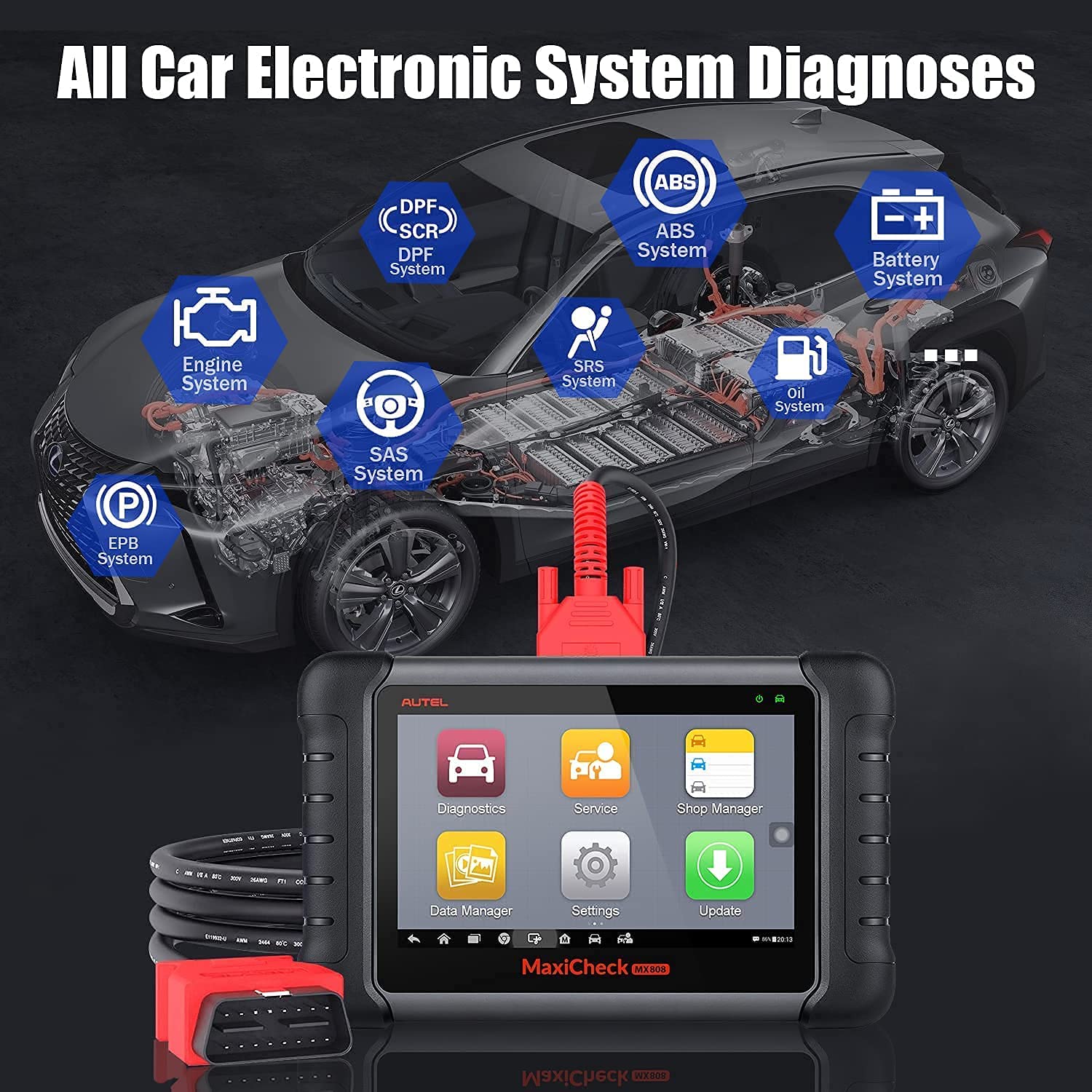 Autel Scanner MaxiCheck MX808 Car Diagnostic Scan Tool 2022 US Model