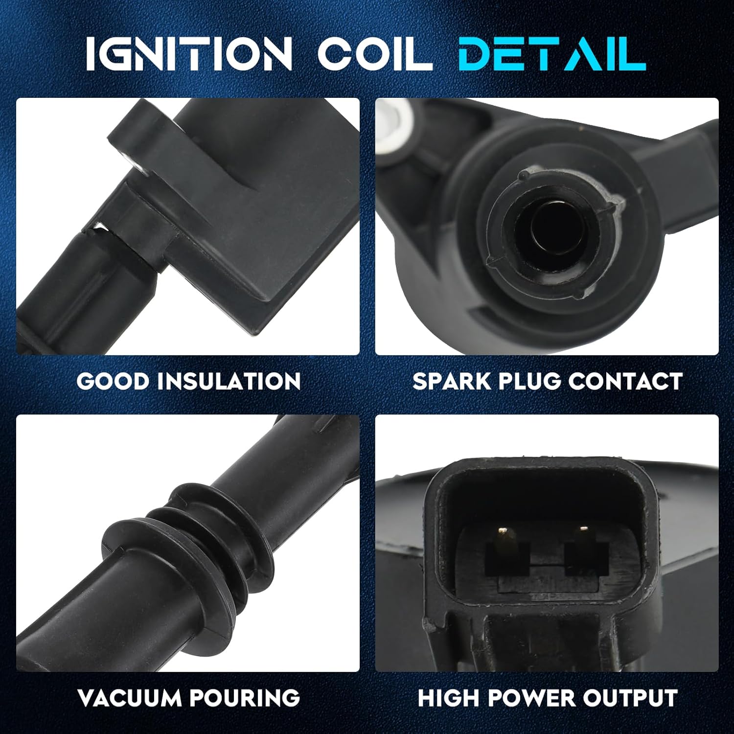 Set of 8 Ignition Coils Pack 8 Iridum Spark Plugs Compatible with Ford F-150 F-250 E-150 E-250 Excursion Expedition Lincoln Navigator 5.4L Replace DG508 C1139 60-1000 C1417