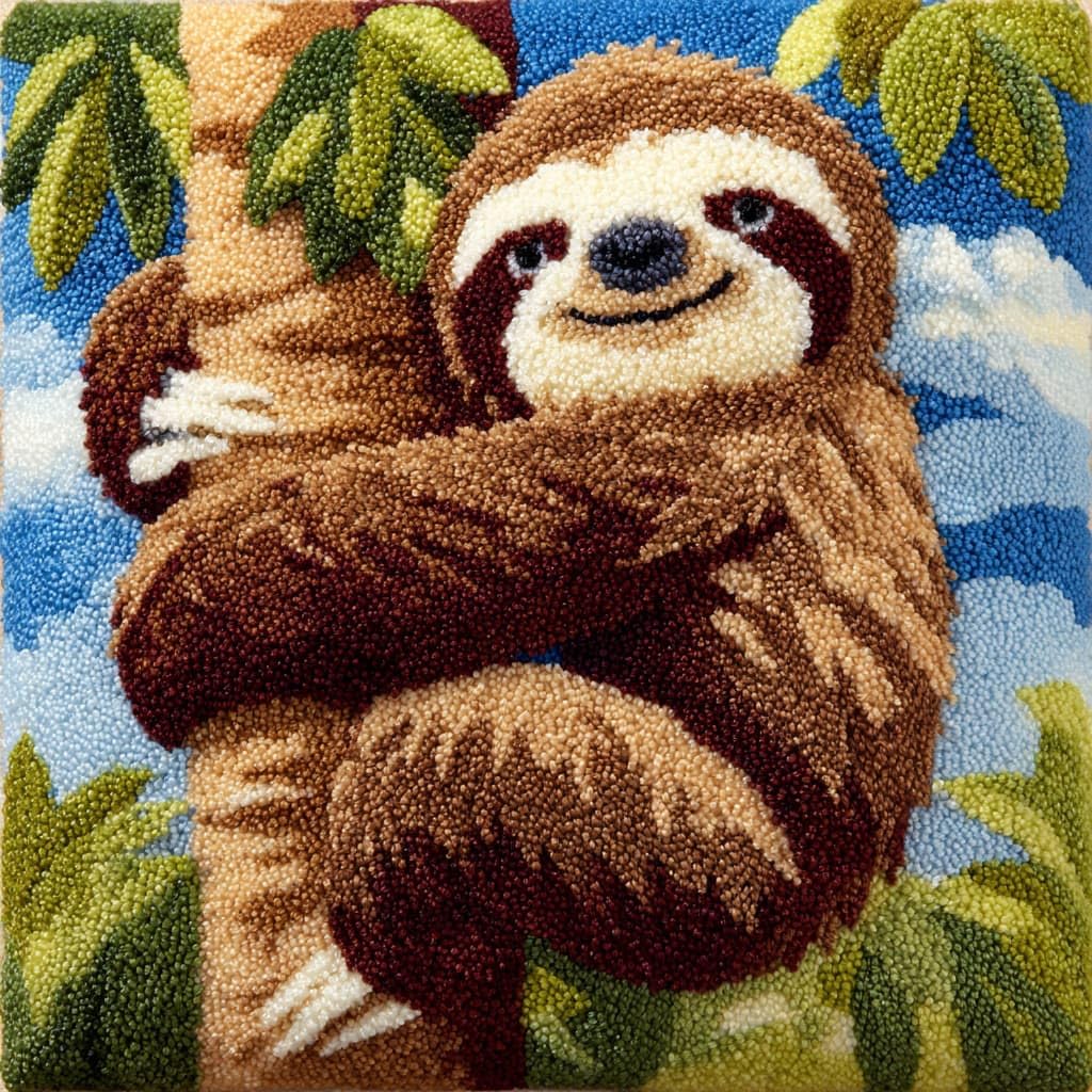 Henypt Latch Hook Cushions Kits Sloth