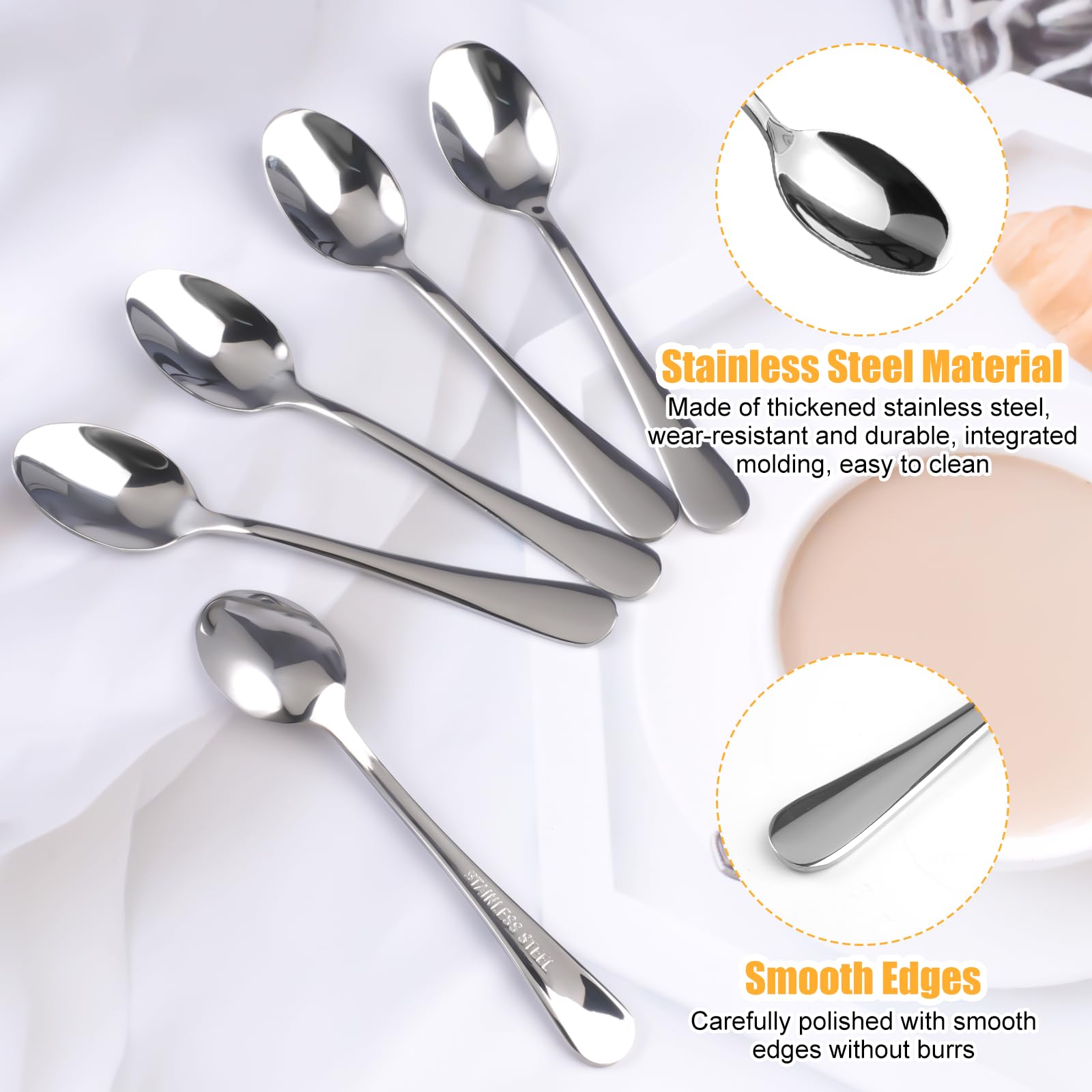 AYEUPZ Set di 2 cucchiaini da caffè in acciaio inox, Cucchiai per Il Miele per marmellata e miele Acciaio ​Inossidabile e Honey Spoon,Cucchiaio Miele Marmellata