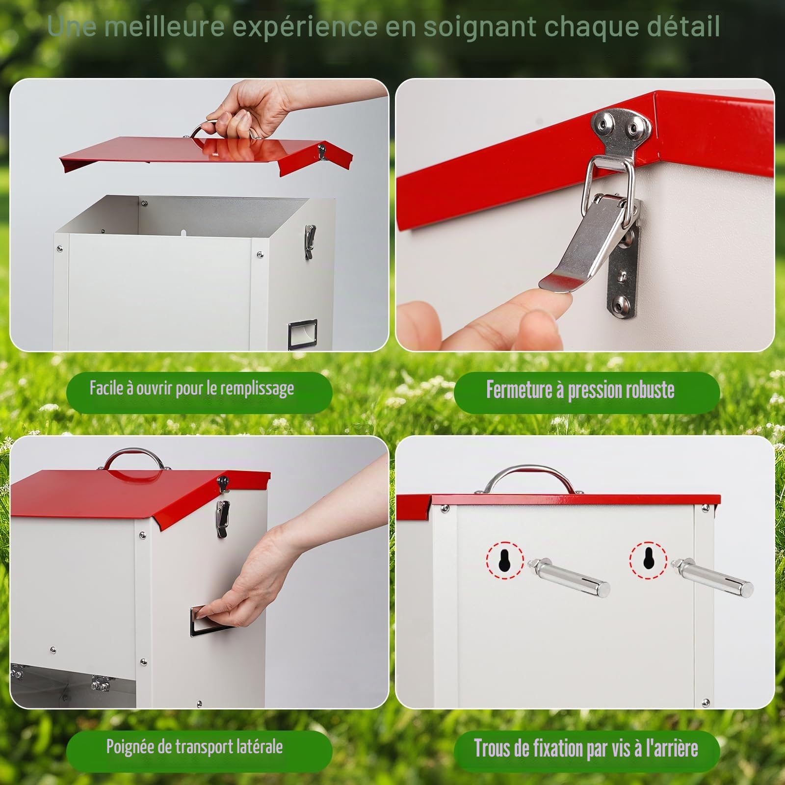 Mangeoire Automatique pour Chien,11KG Distributeur Automatique de Nourriture pour Chien Gravity avec PoignéE, Conteneur, Grand Distributeur Automatique Suspendu pour Chiens de Grande Taille