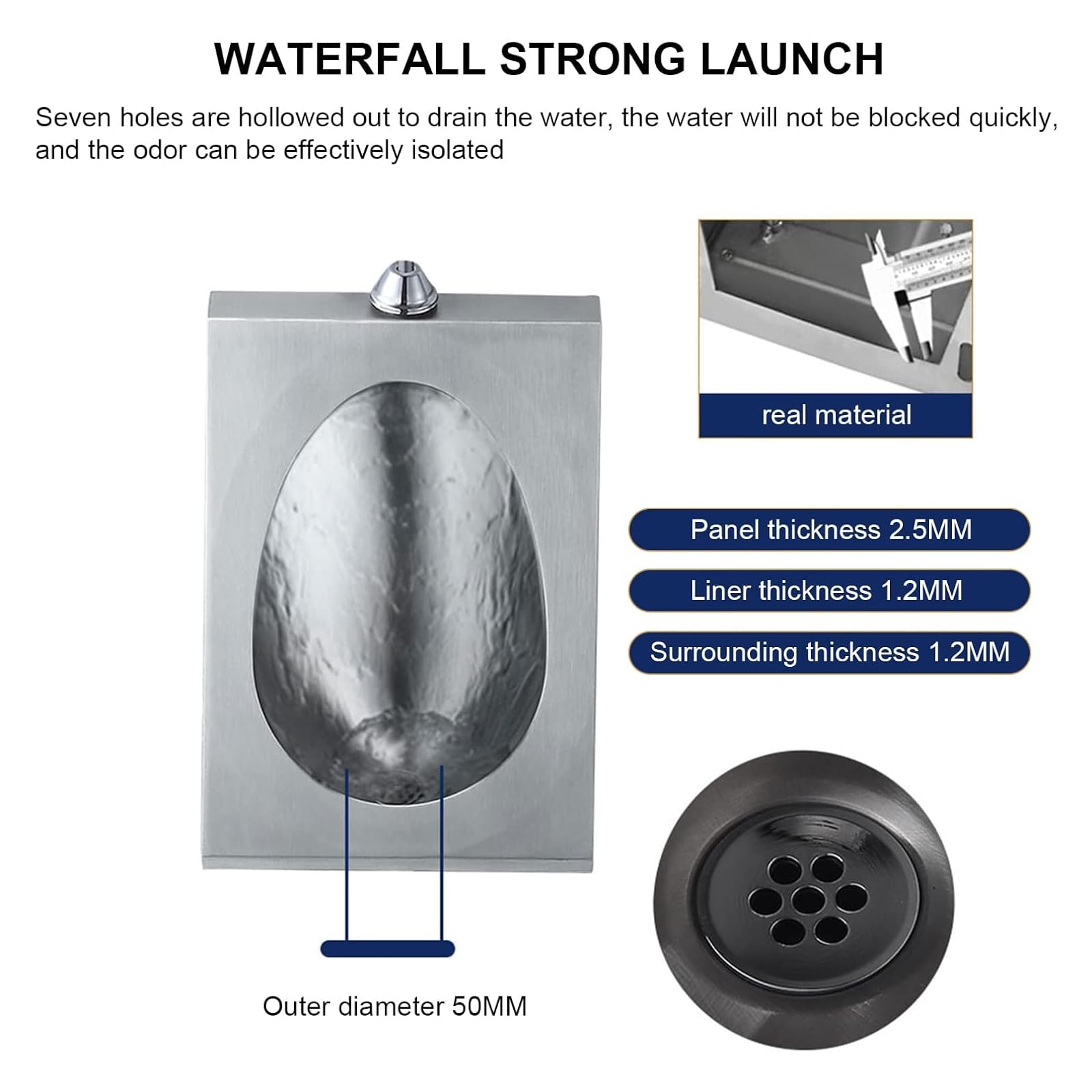 iumLeap Men's Flushing Urinal,Wall Mounted 304 Stainless Steel Toilet,Intelligent Induction Flush Commercial Adult Urinal,Anti-Splash and Anti-Odor Vertical Toilet