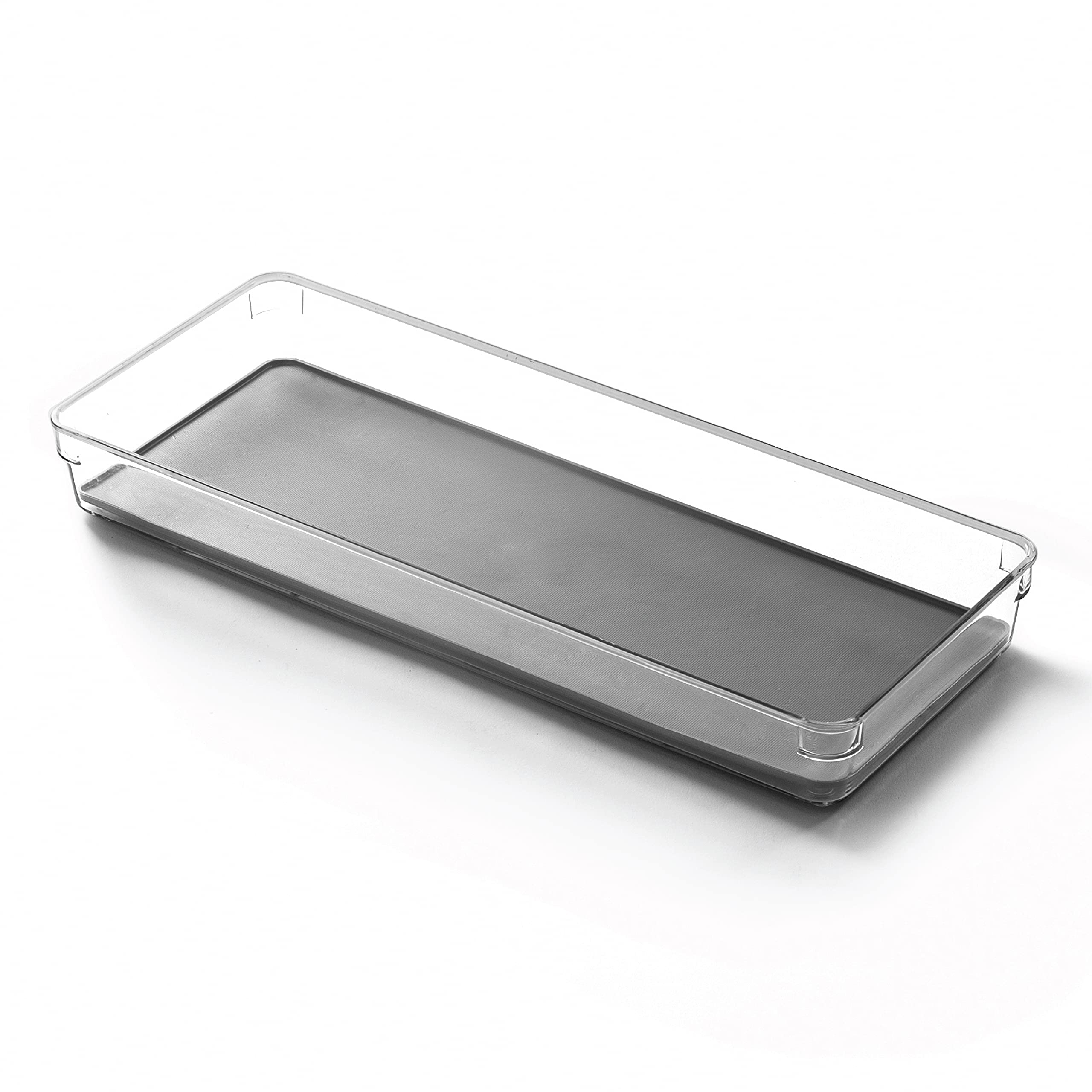 BINO Utensil Tray Storage Bin | Non-Slip Lining and Rubber Feet, Grey