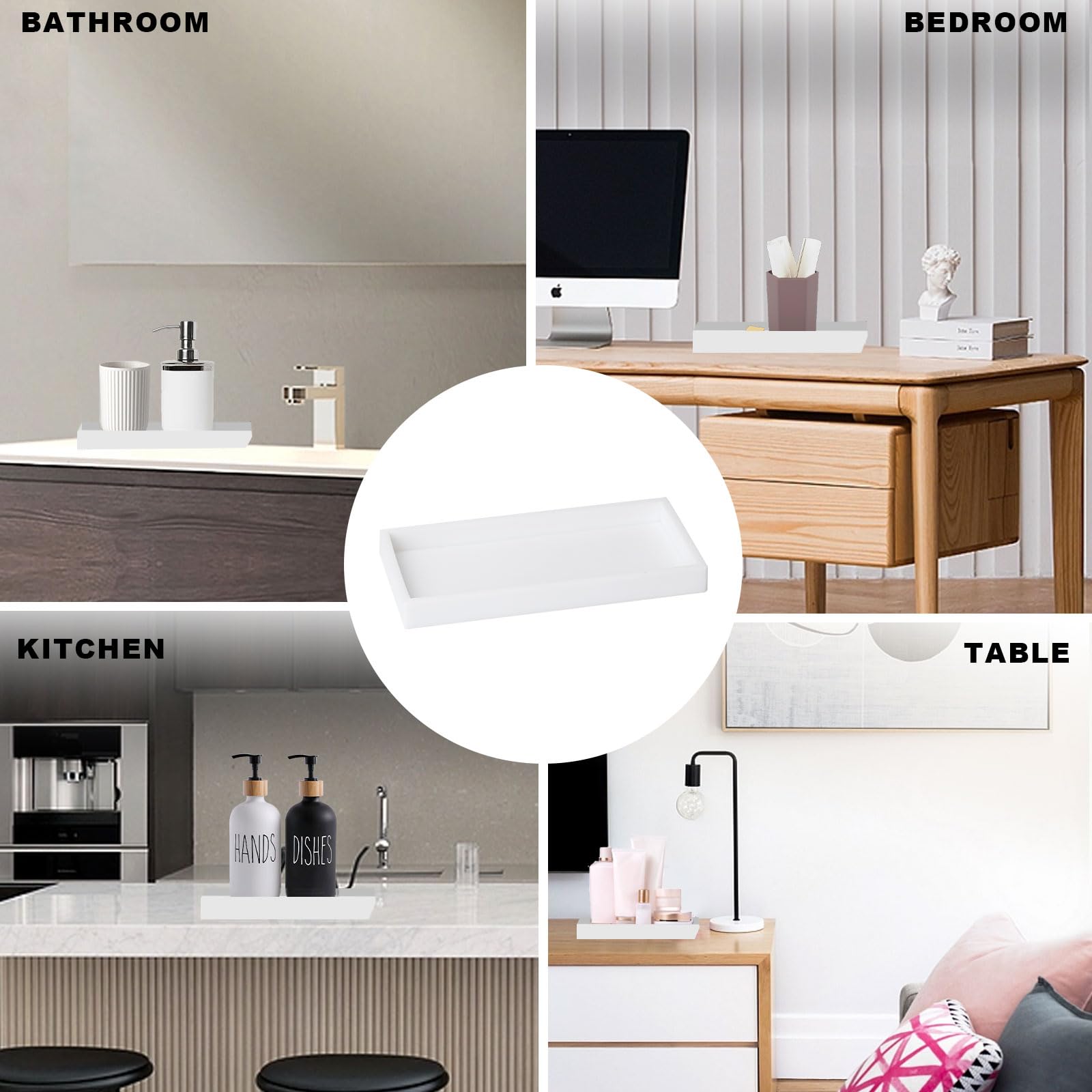 2pcs Bathroom Tray 7.87x3.93x0.7in - Image 3
