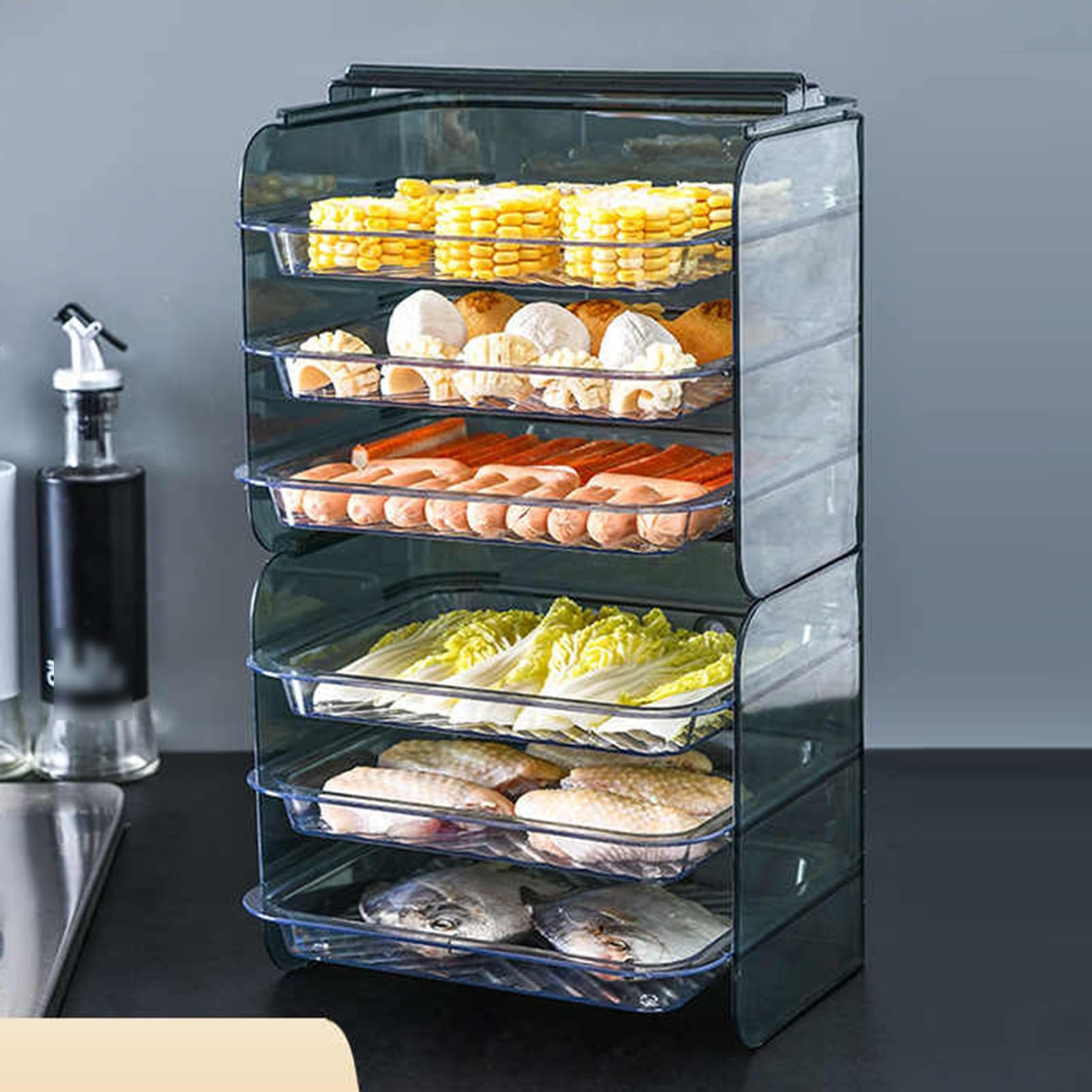 Estante De Almacenamiento De Alimentos De Varios Niveles, Bandeja Multicapa For Preparar Frutas Y Verduras, Estante For Artículos Diversos De Cocina, For Cocinas Y Restaurantes.(6tier)