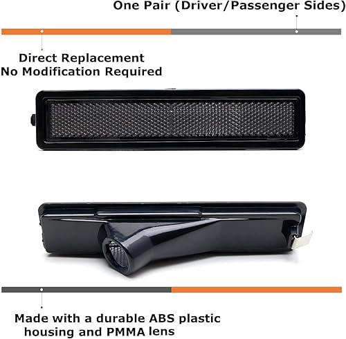 Miniatura 2 de iJDMTOY Carcasas de la lámpara del marcador lateral del parachoques de la lente ahumada euro compatibles con BMW E30 3 E34 5 Series, etc., reemplaza