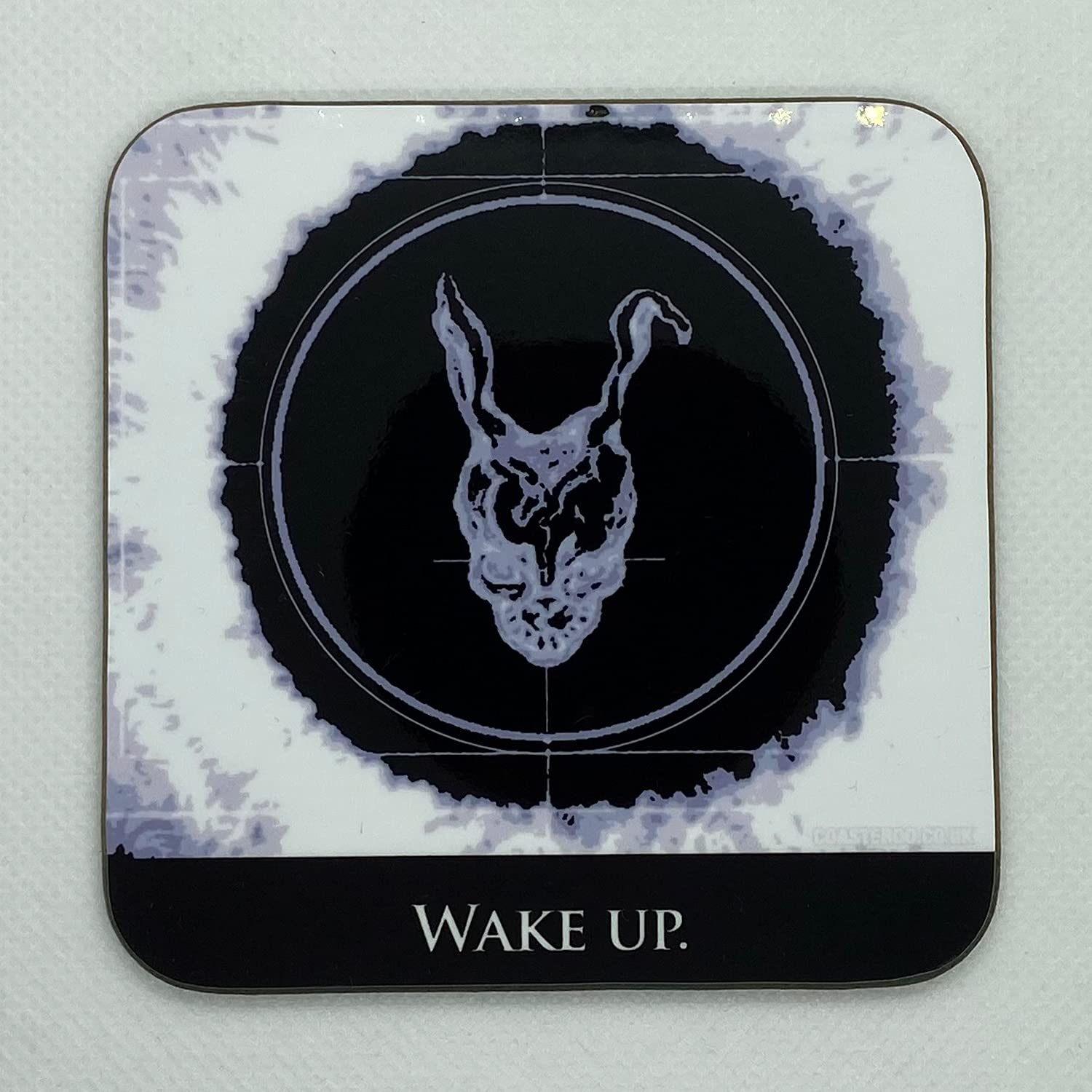 Coasteroo Wake Up - Frank From Donnie Darko - Drinks Coaster - Hardboard - 9Cm X 9Cm - Gloss Finish