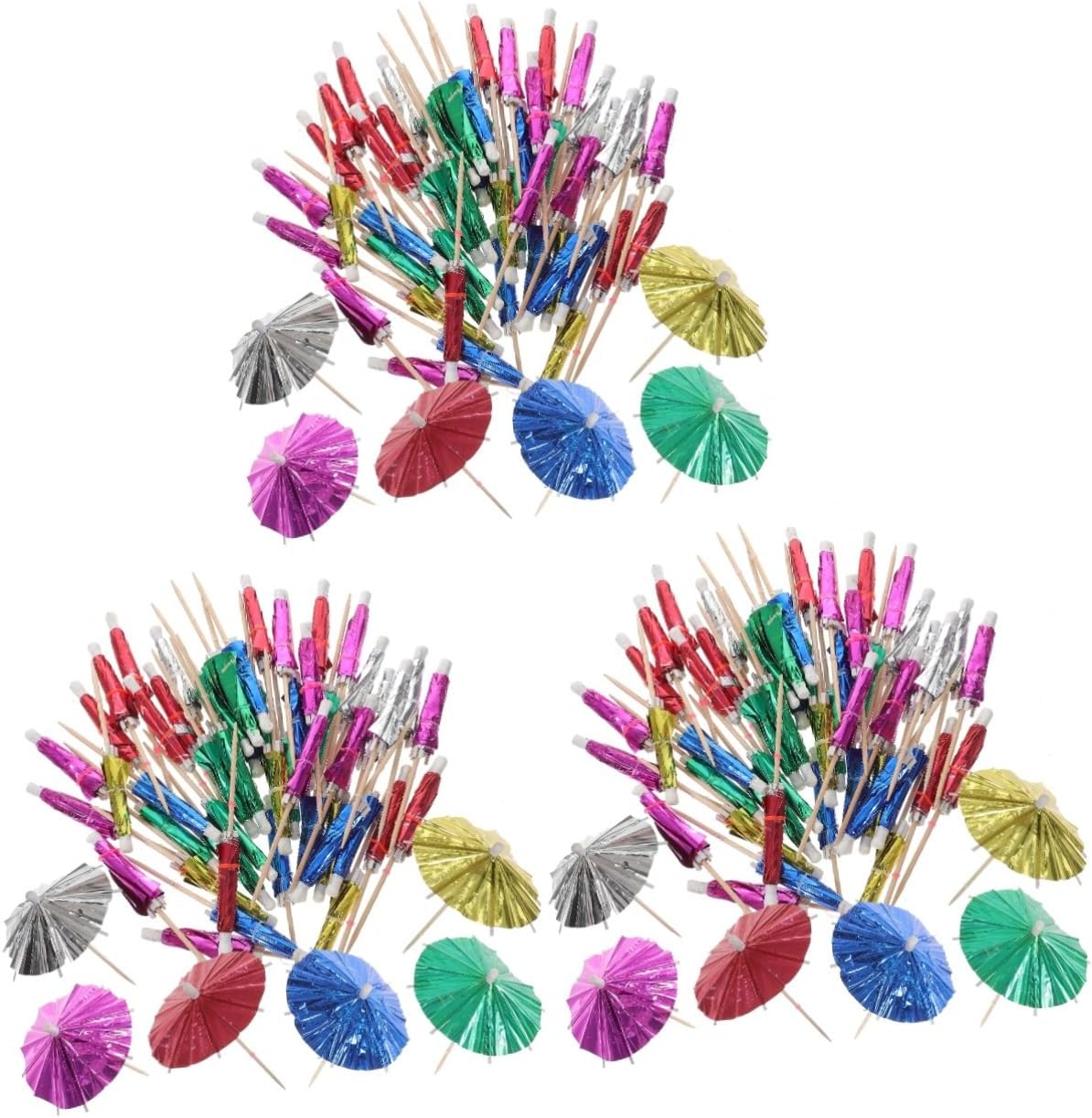 Ciieeo 150pcs Hawaiian Cocktail Picks Fruit Serving Sticks Cocktail Umbrellas for Parties Drinks Snacks for Birthdays Weddings Beach Celebrations