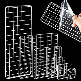 Acryl-Stempelblock mit Gitterlinien, transparente Stempelblöcke, Werkzeug, dekorative Stempelblöcke, quadratisch, Requisiten-Set für Bastelarbeiten, Scrapbooking, Kartenherstellung, 6 Stück